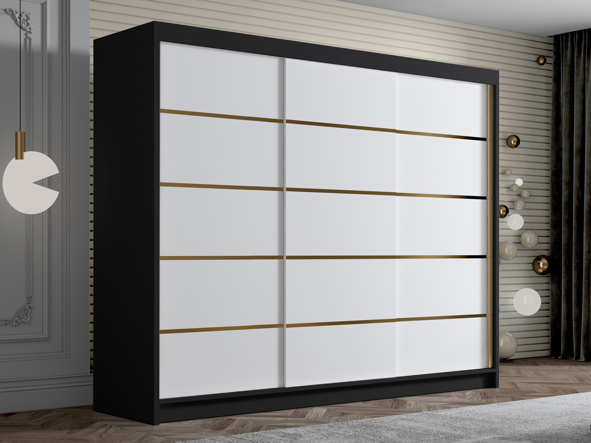 Kledingkast Closico 184 (Zwart + Wit)