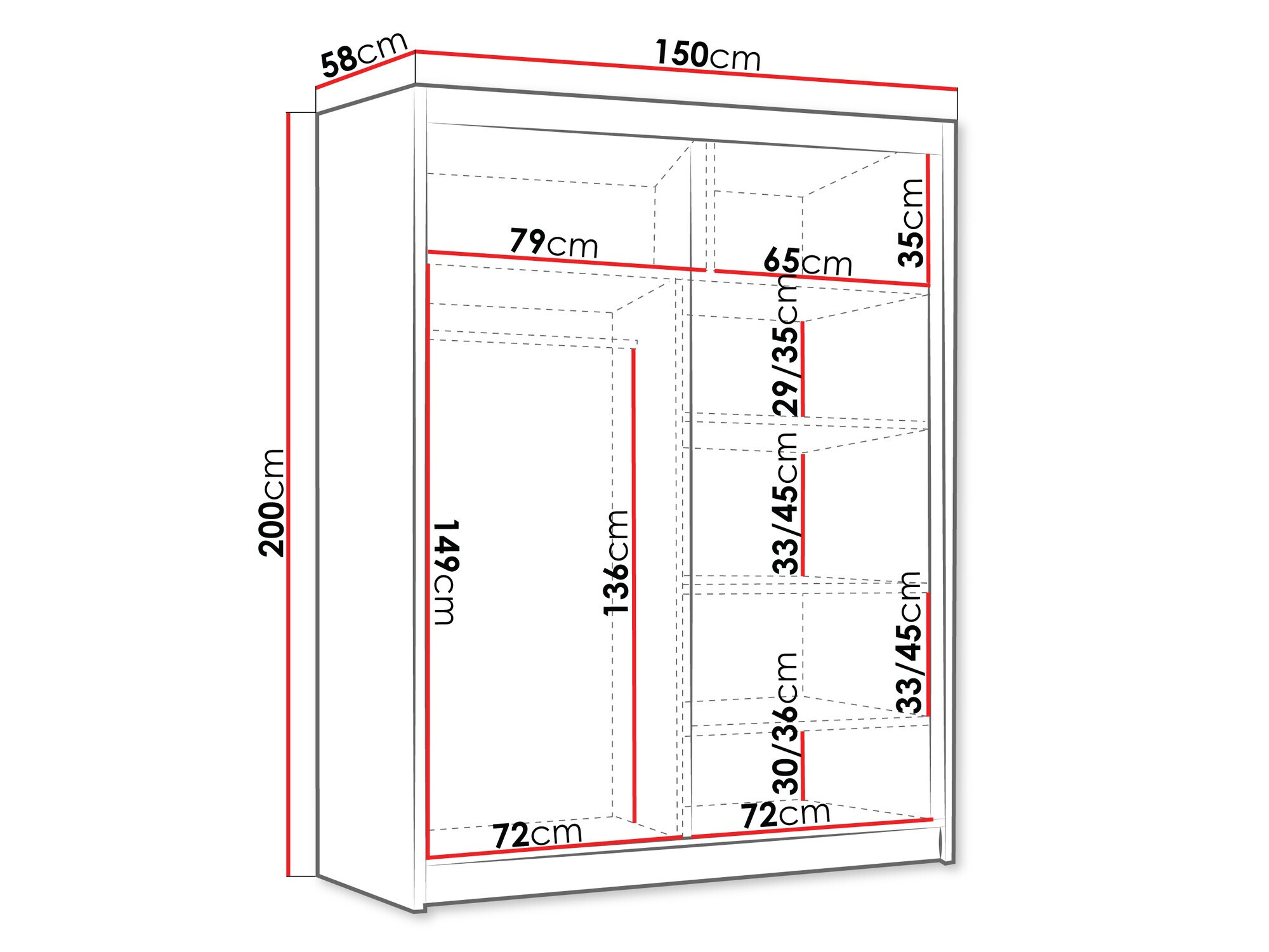 Kledingkast Closico 187 (Kasjmier)