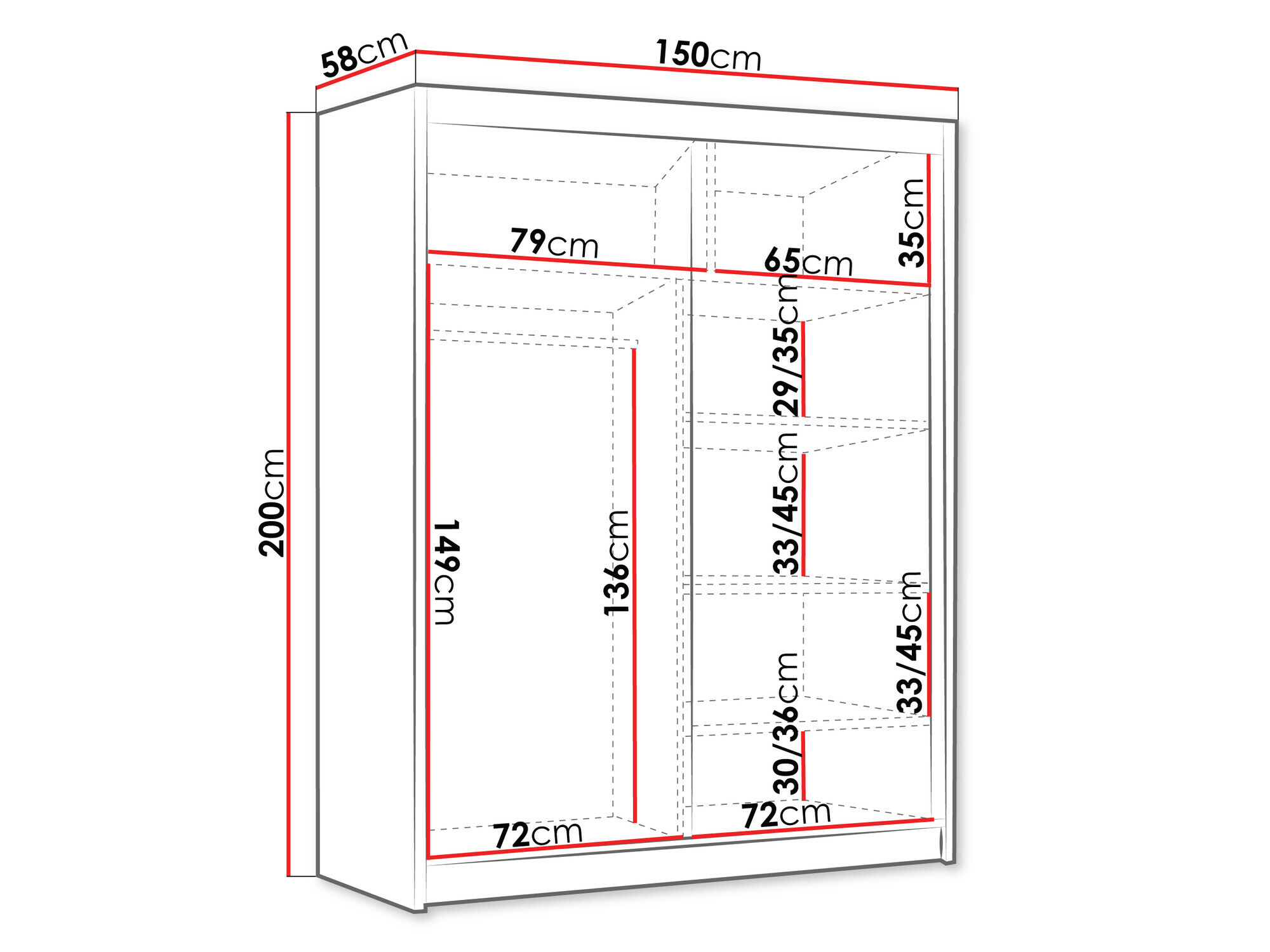 Kledingkast Closico 187 (Wit)