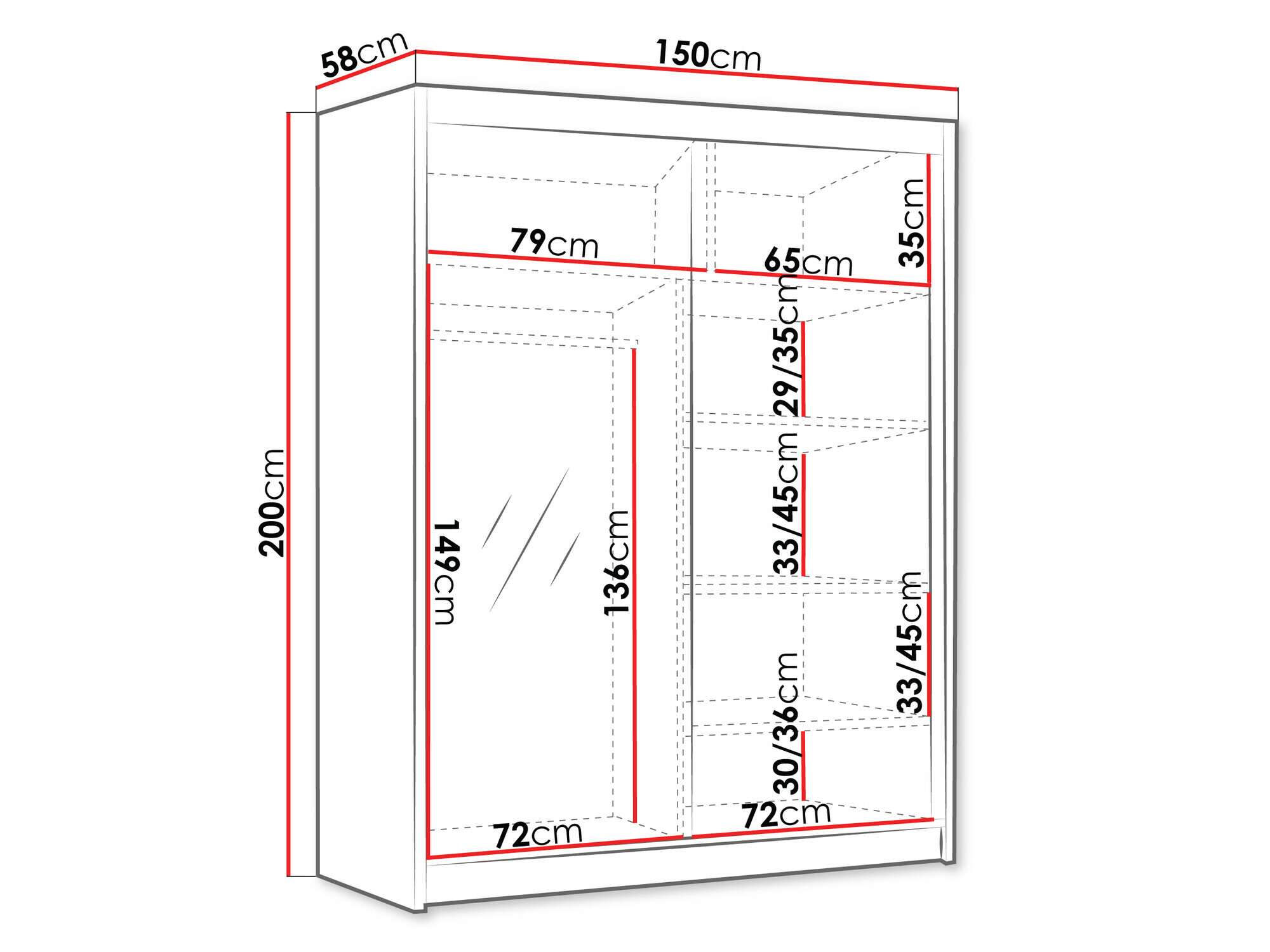 Kledingkast Closico Capsa III (Wit)