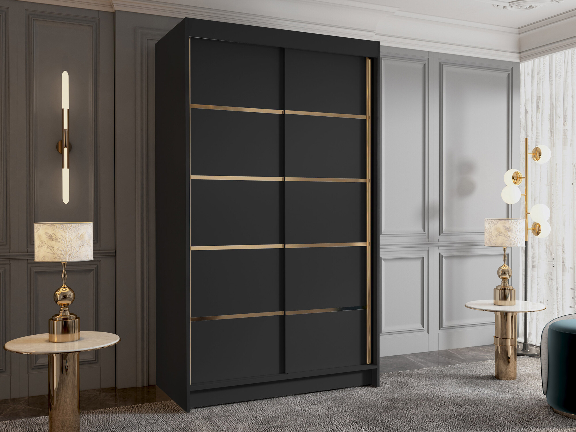 Kledingkast Closico Corden III (Zwart)