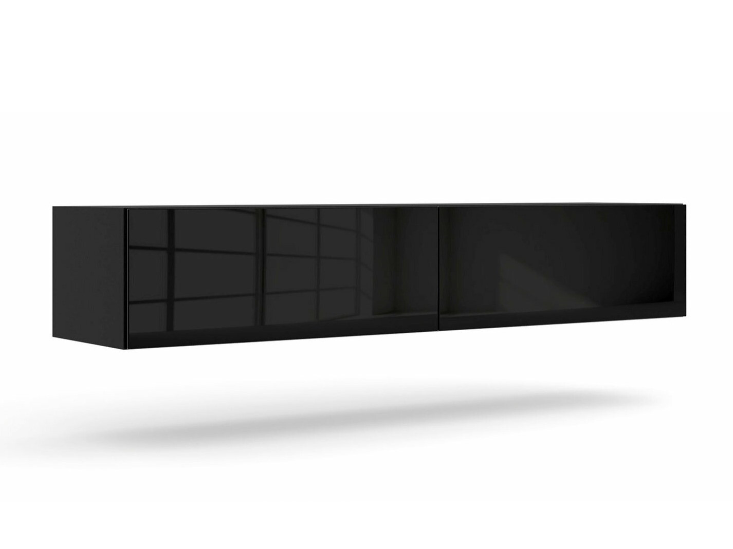 TV-meubel Buffalo 166 (Zwart + Glanzend zwart)