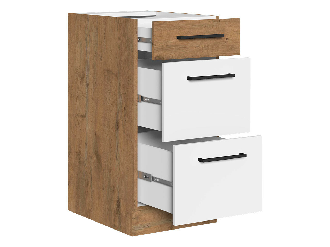 Modulaire kast met lades Wood White 139