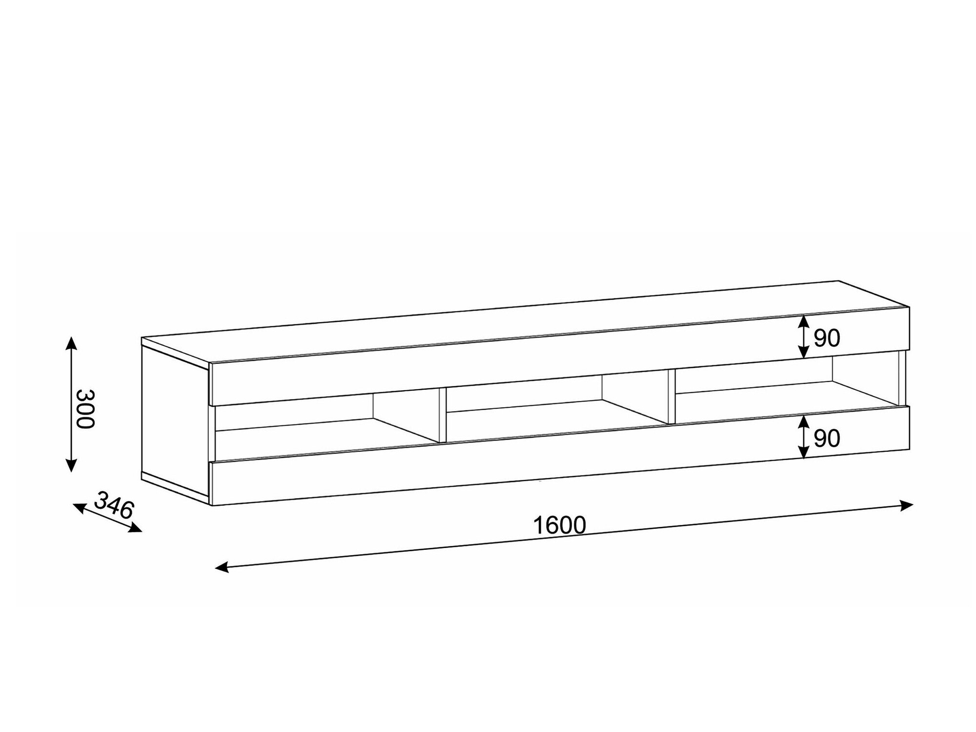 TV-meubel Buffalo 168 (Grijs)