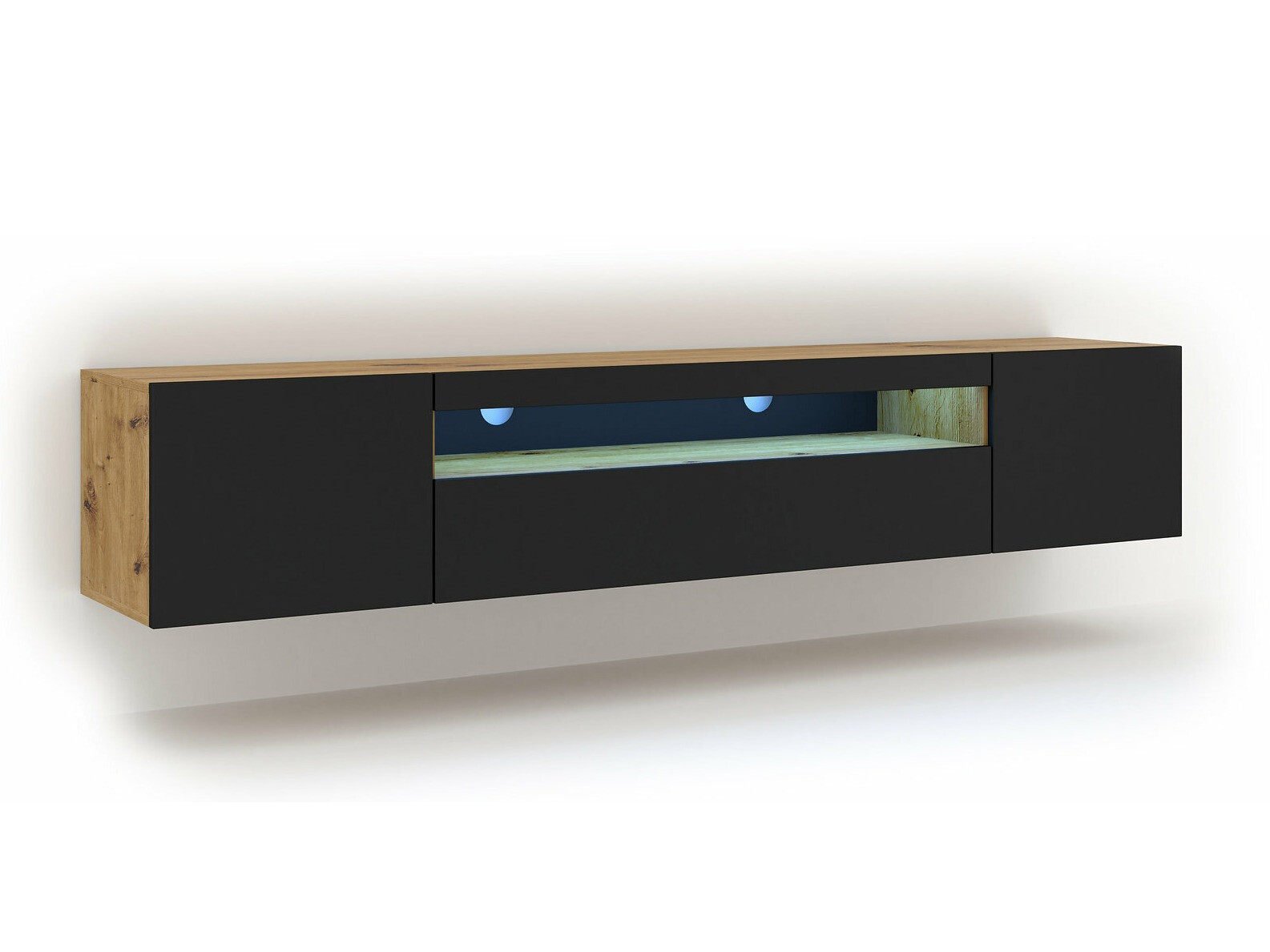 TV-meubel Morteo 104 (Artisan eiken + Zwart)