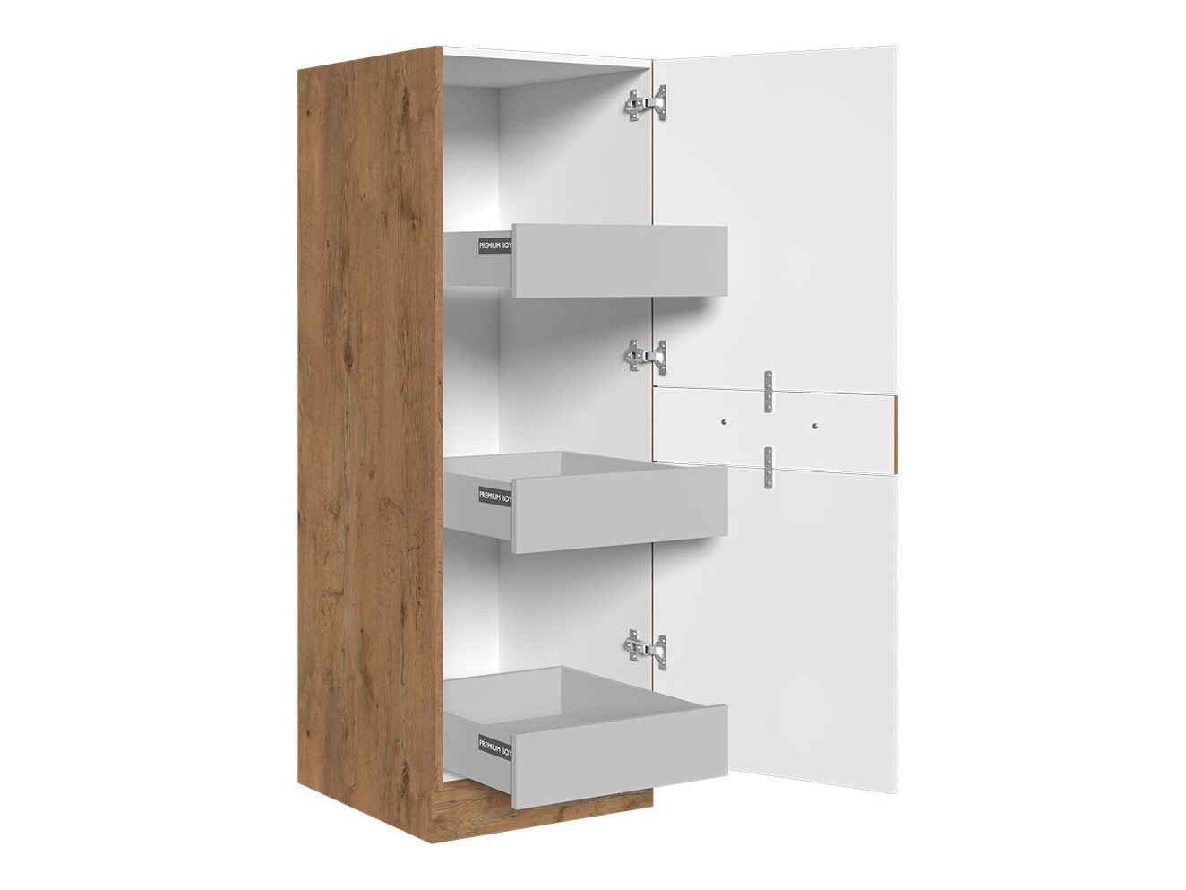 Modulaire kast met lade en deuren Wood White 100