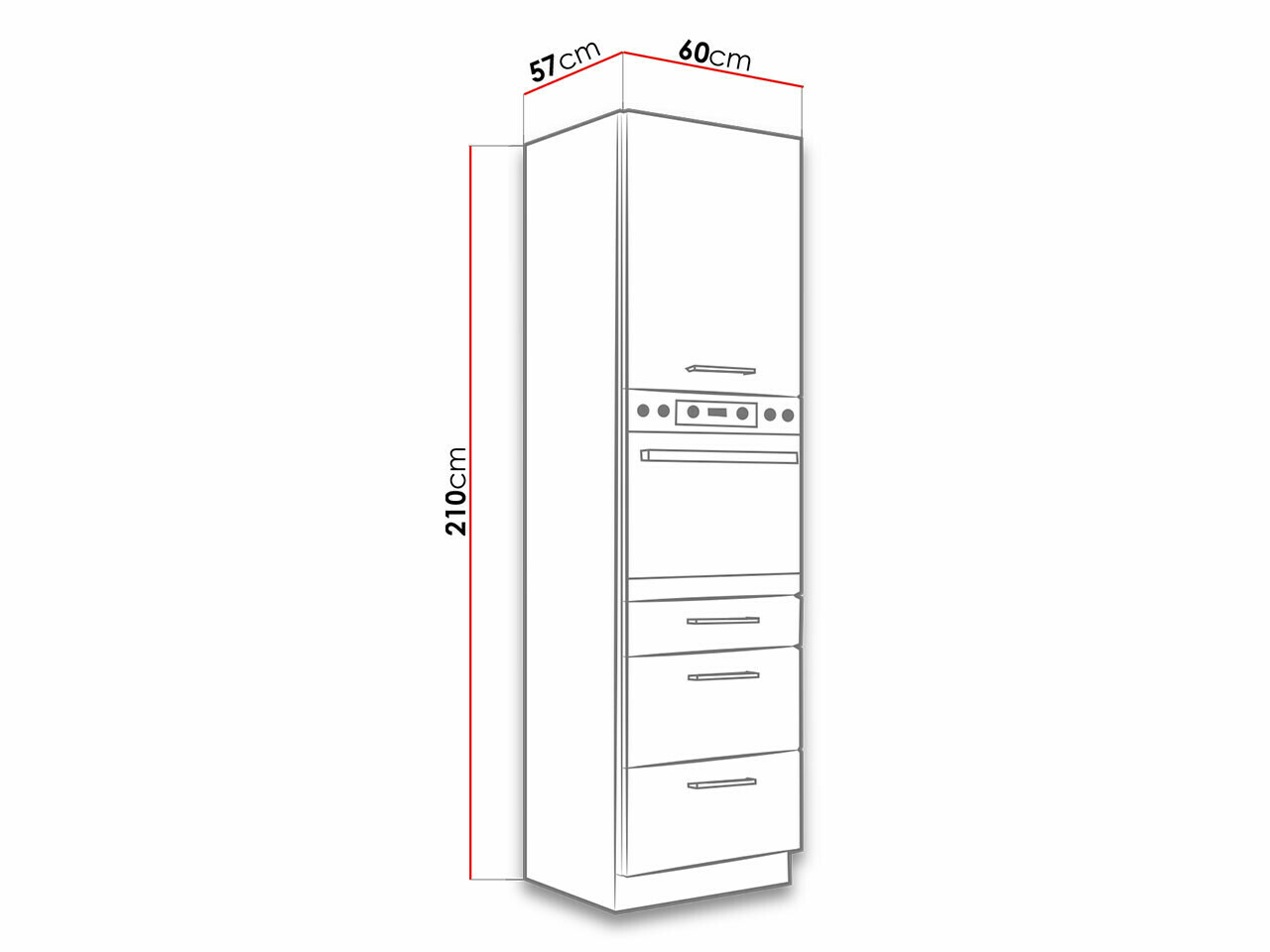 Modulaire kast voor inbouwapparatuur Wood Dark 122