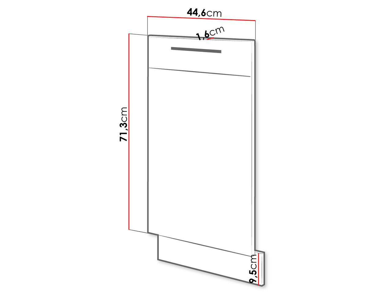 Vaatwasser deur Wood Dark 115
