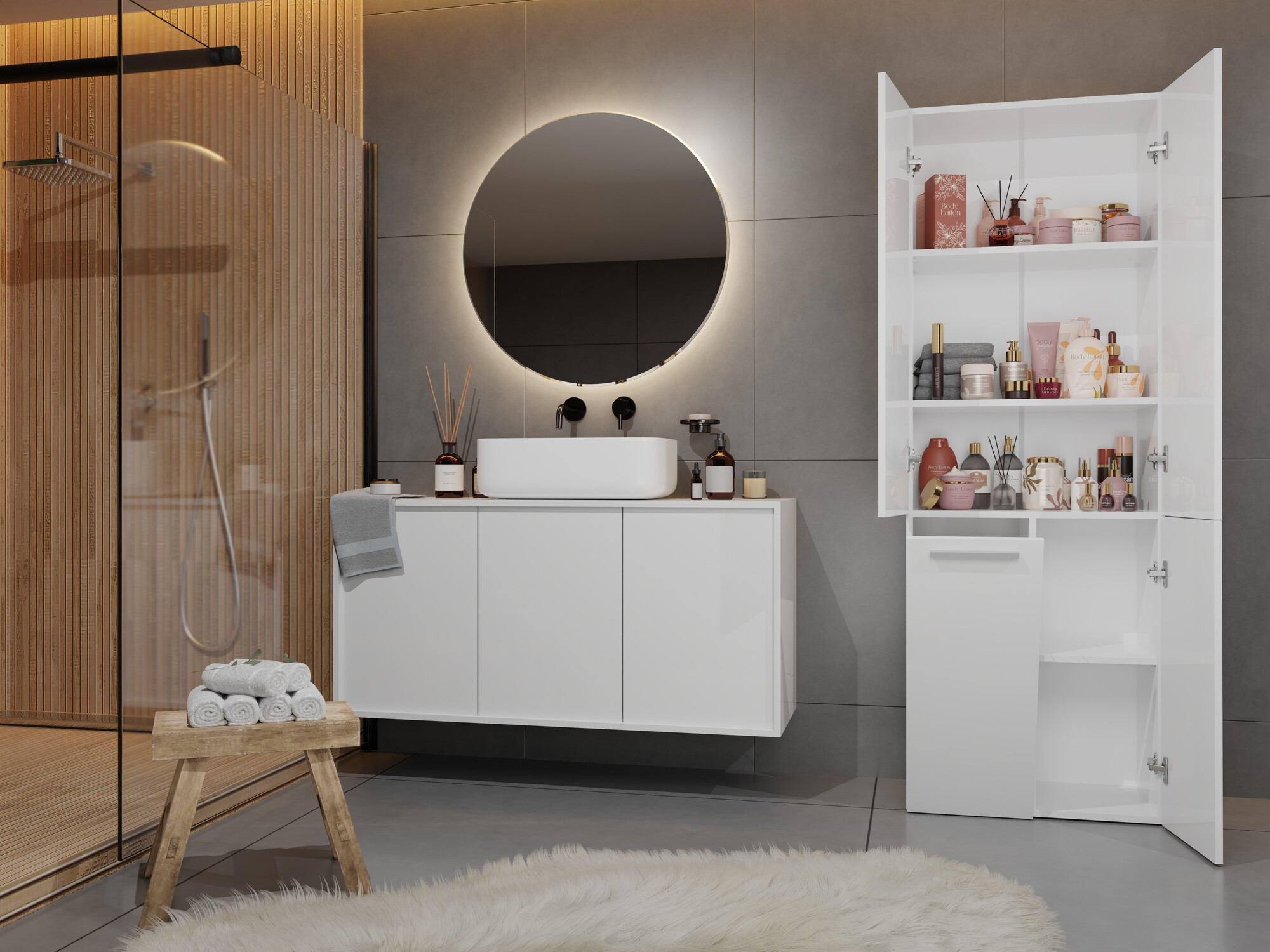 Staand badkamermeubel Nolmaru 100 (Wit)