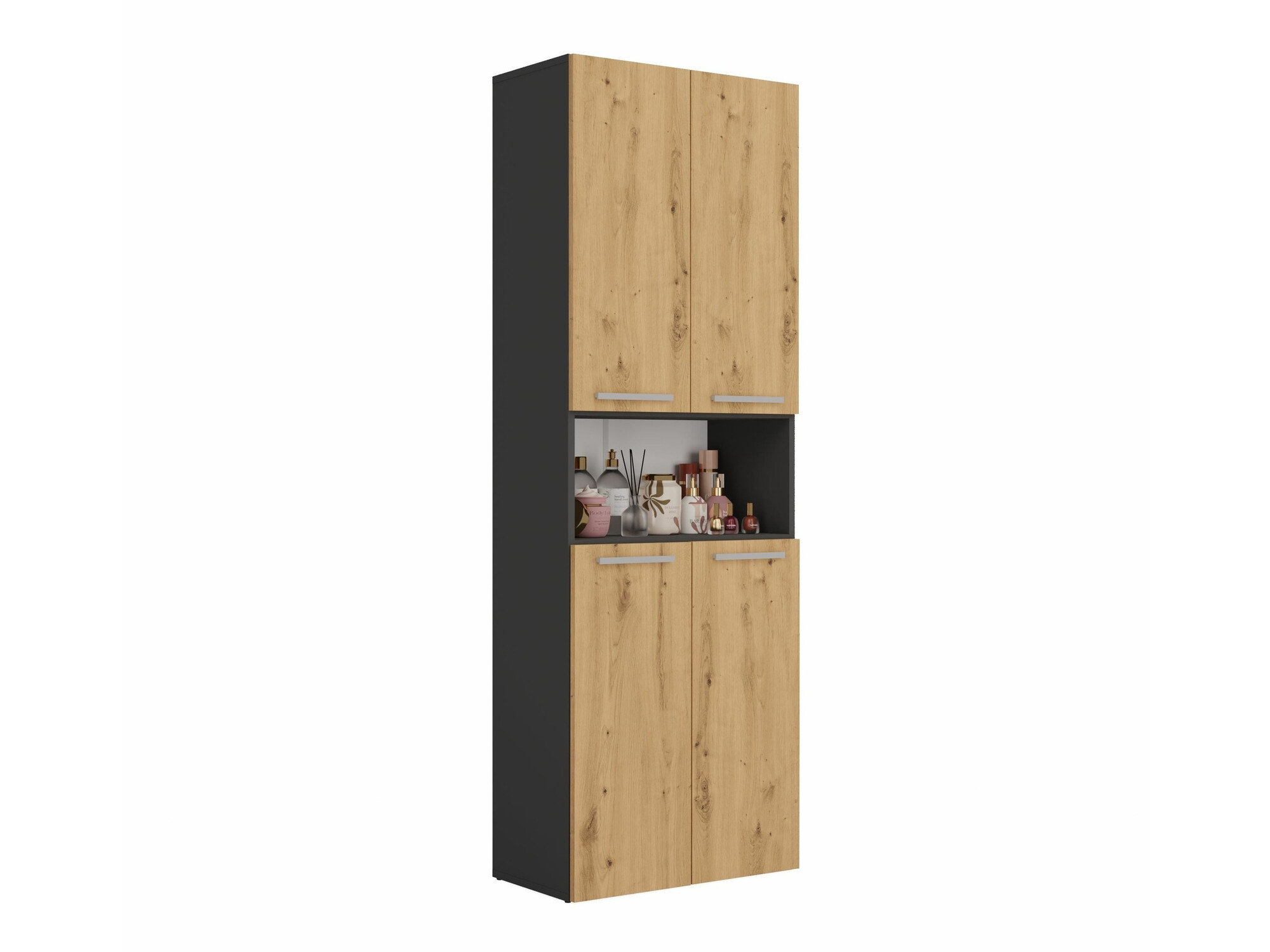 Staand badkamermeubel Nolmaru 101 (Antraciet + Artisan eiken)
