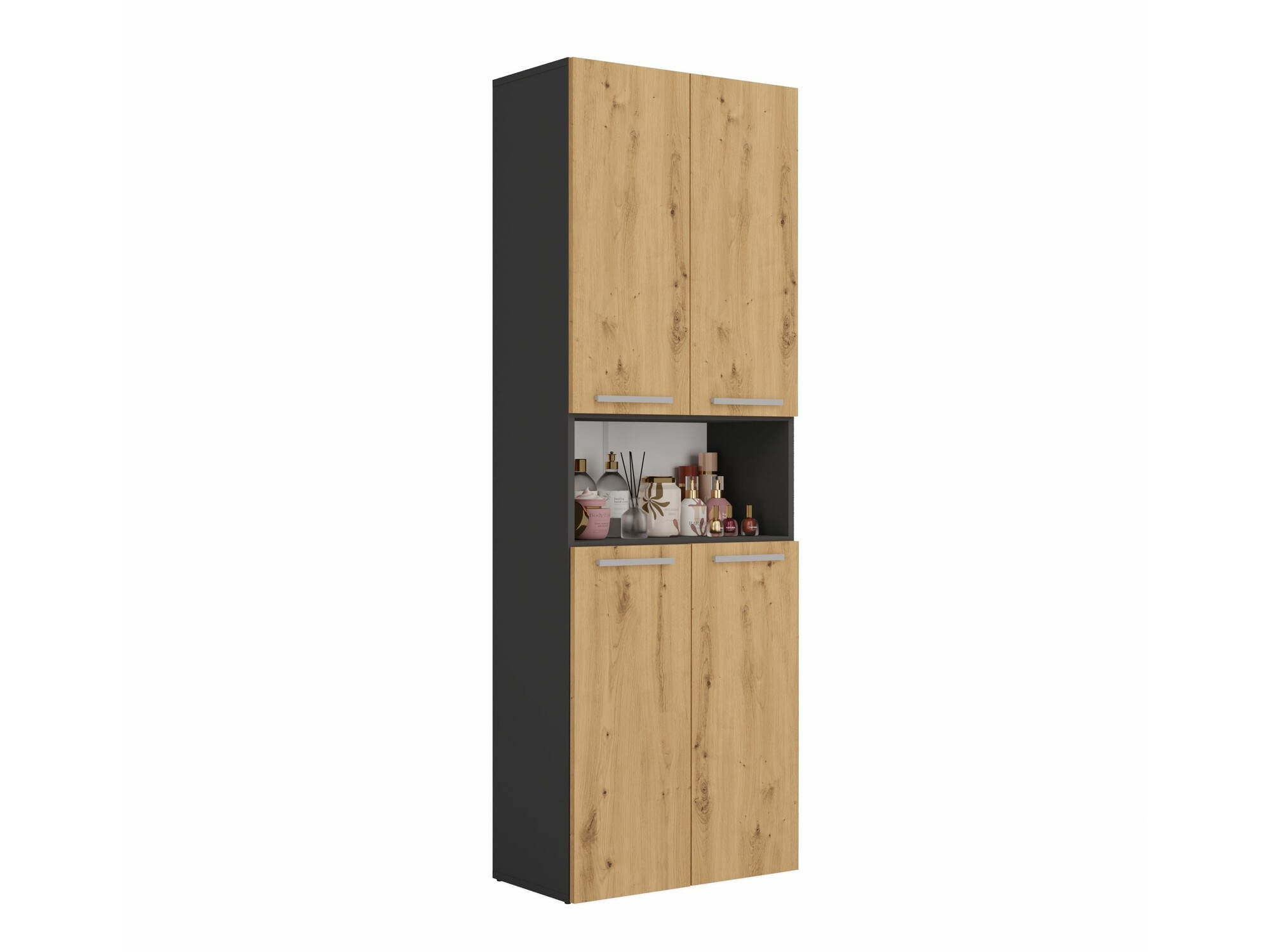 Staand badkamermeubel Nolmaru 103 (Antraciet + Artisan eiken)
