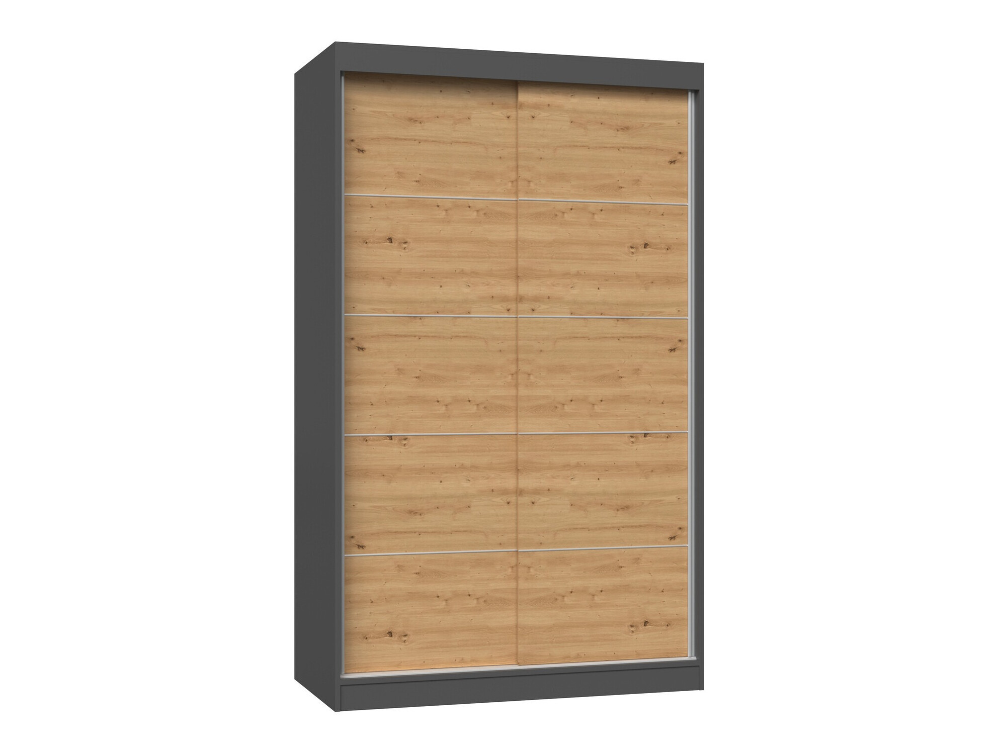 Kledingkast Mandeville 164 (Antraciet + Artisan eiken)