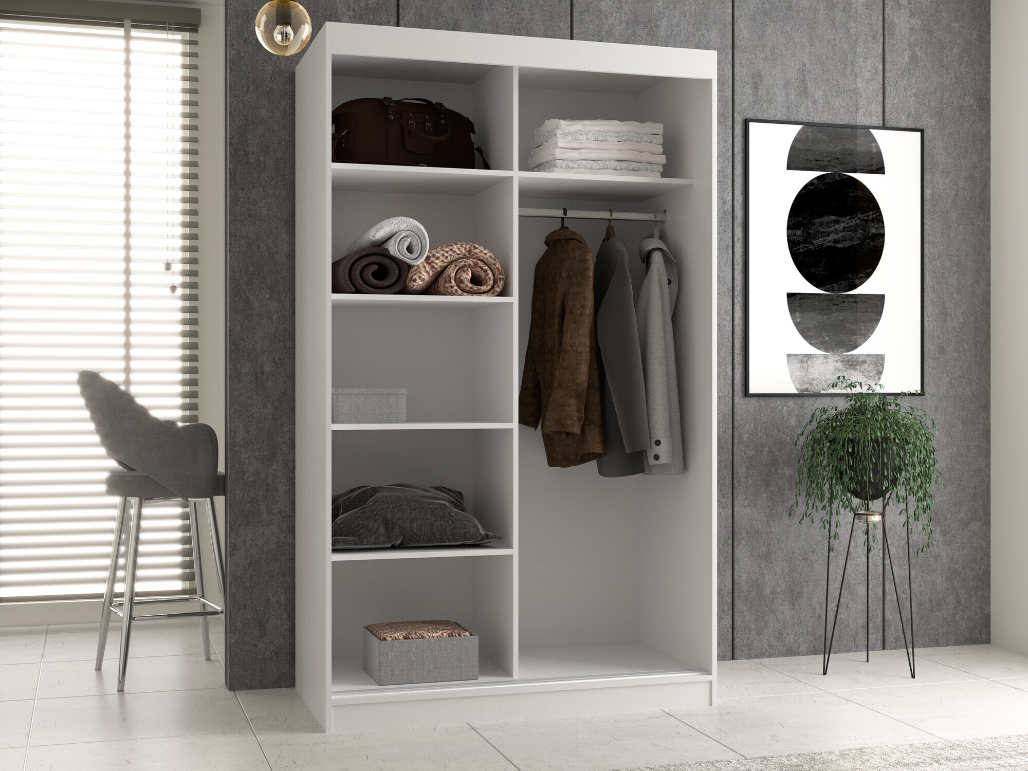 Kledingkast Mandeville 164 (Wit)
