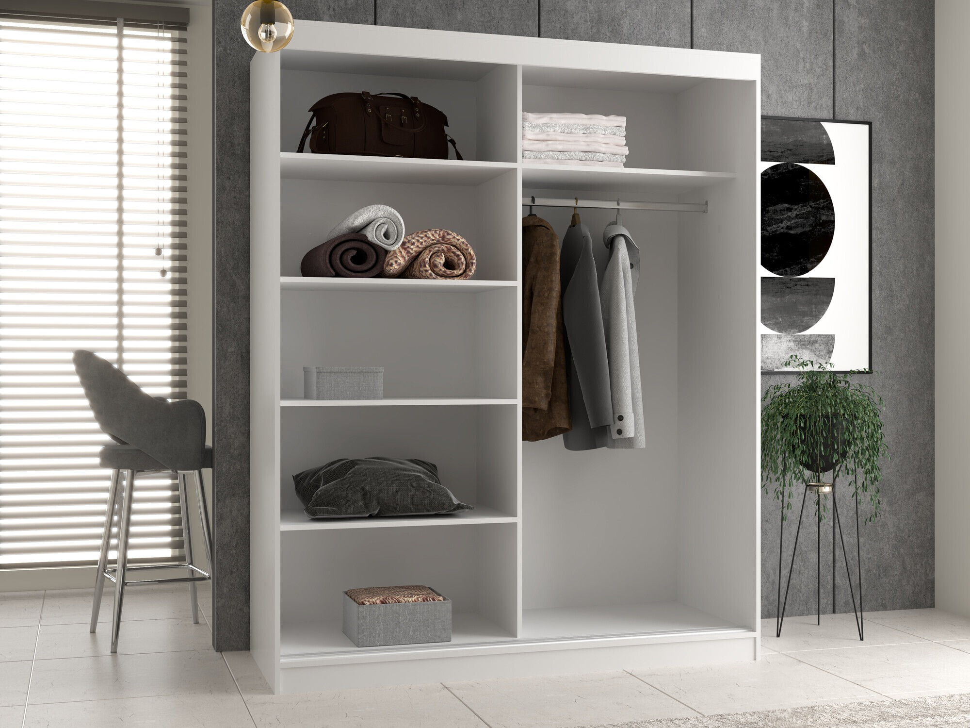 Kledingkast Mandeville 167 (Wit)
