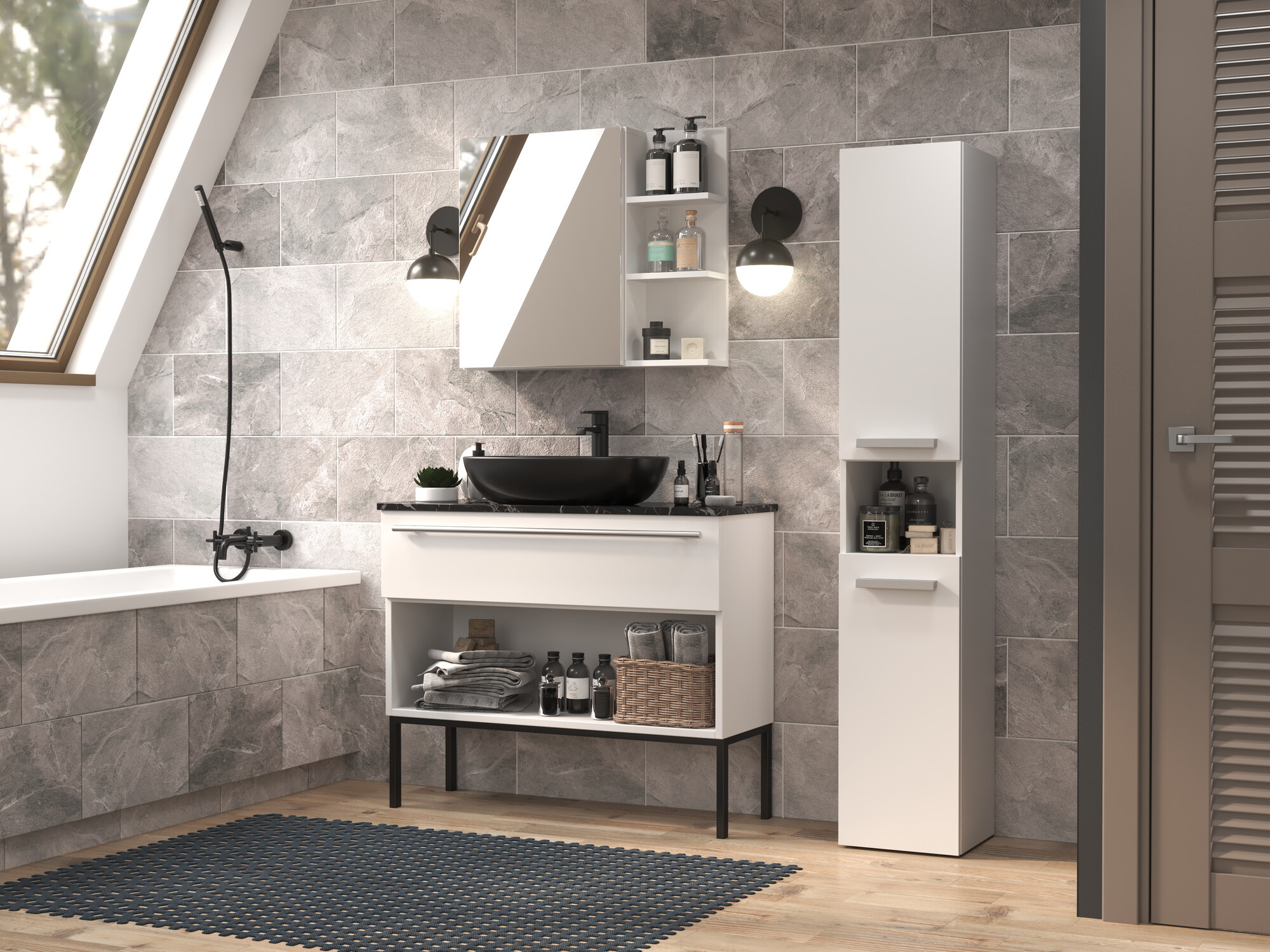 Staand badkamermeubel Nolmaru 106 (Wit)