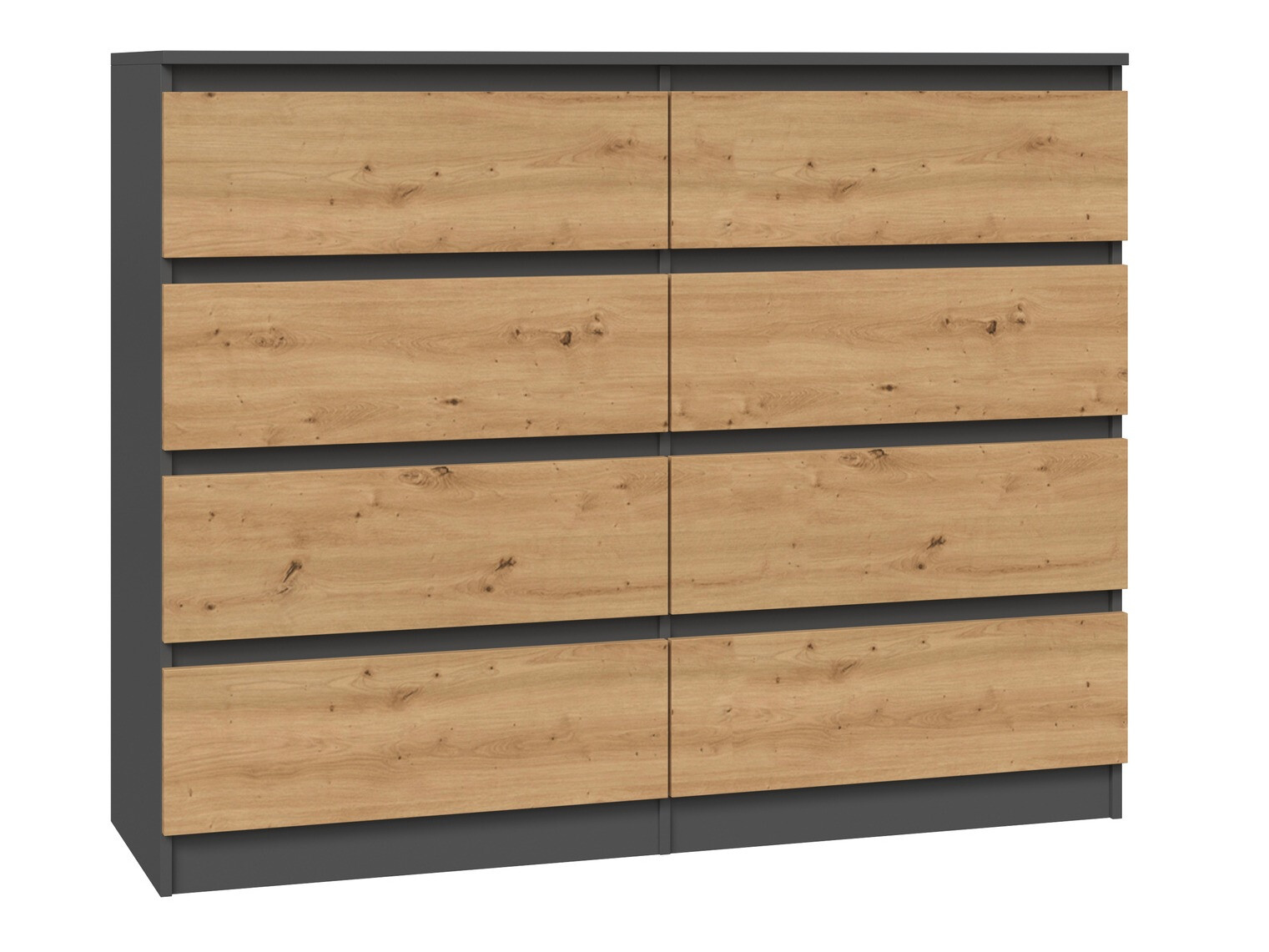 Ladekast Elbvelu 101 (Antraciet + Artisan eiken)