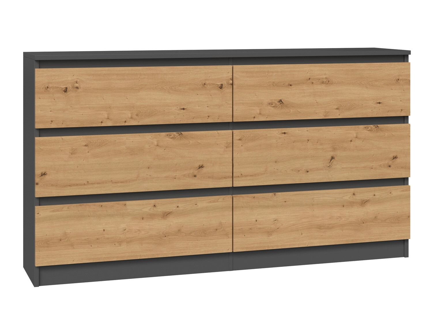 Ladekast Elbvelu 102 (Antraciet + Artisan eiken)