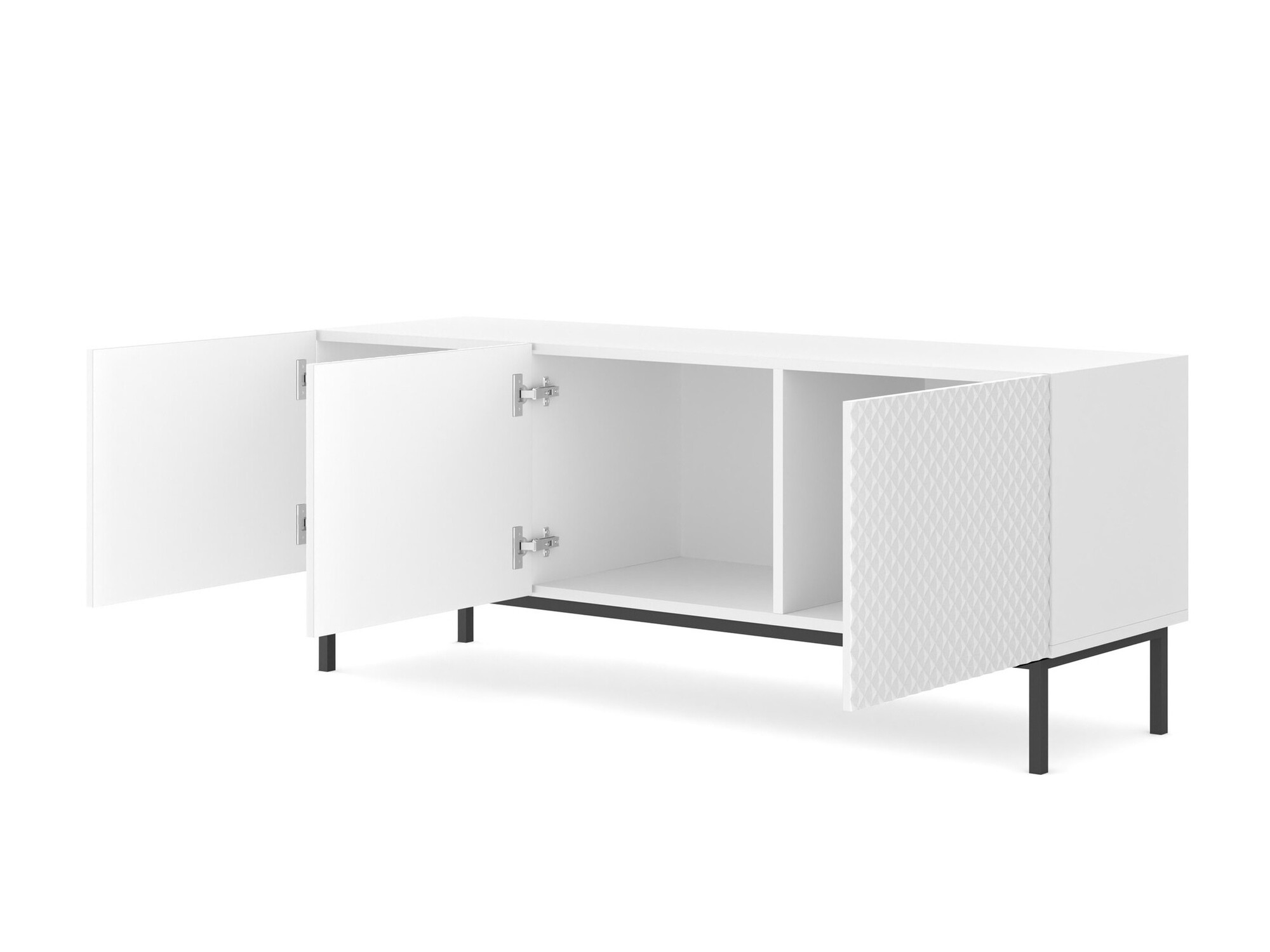 TV-meubel Odelomu 101 (Wit + Glanzend wit)