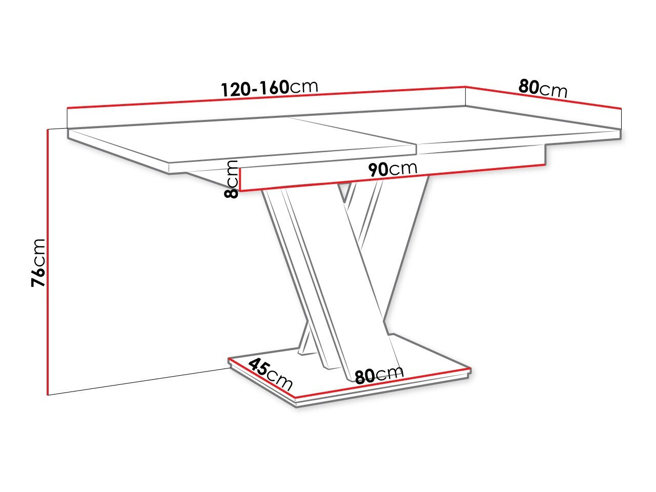 Tafel Goodyear 104 (Wit + Beton)