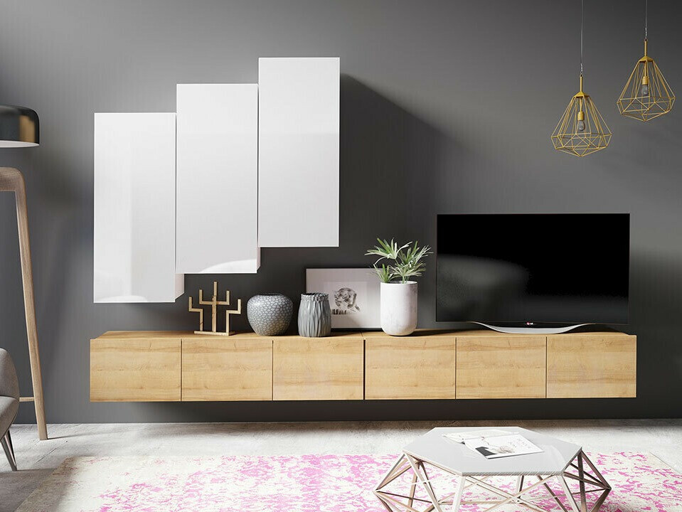 Woonkamerset Tivdalu 131 (Gouden eik + Wit)