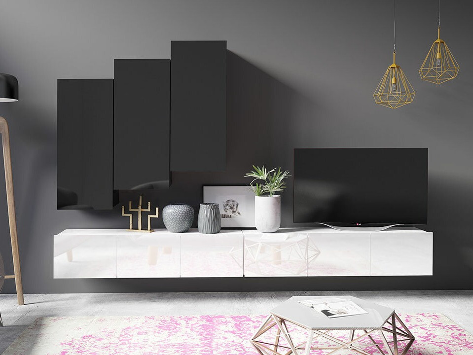 Woonkamerset Tivdalu 131 (Wit + Zwart)