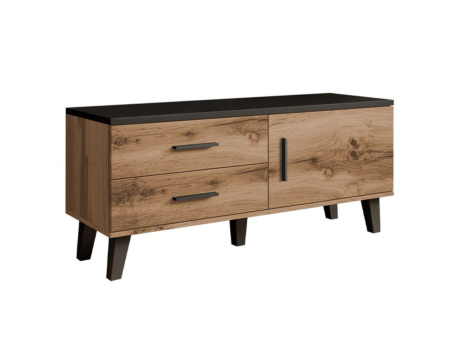 TV-meubel Larfloi 102 (Wotan eik + Zwart)