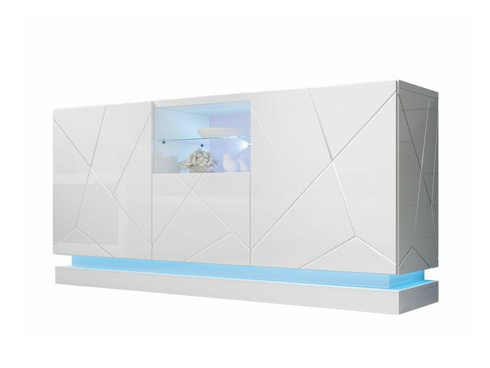 Dressoir Charlotte 186 (Wit + Glanzend wit)