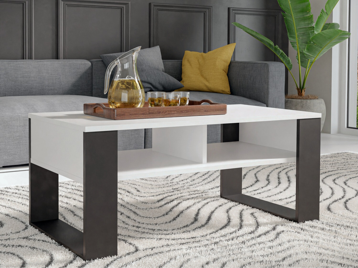 Salontafel Mandeville 209 (Wit + Zwart)