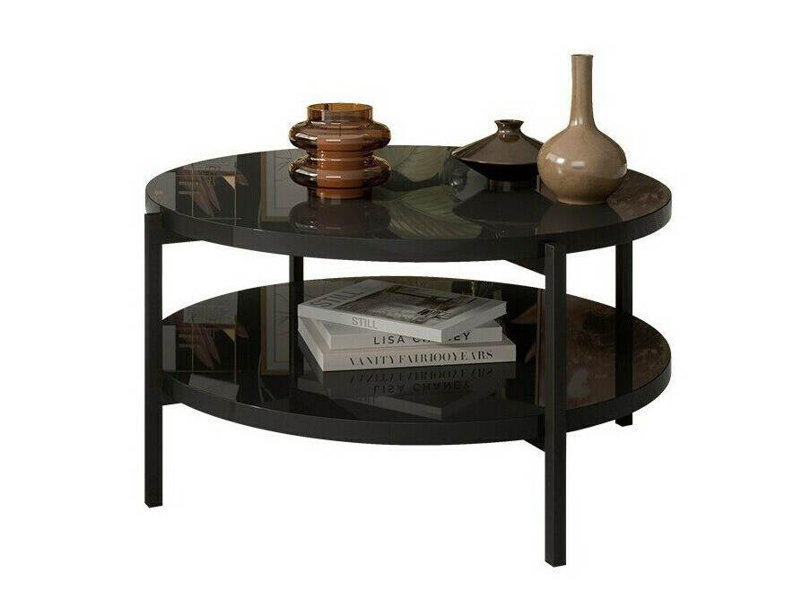 Salontafel Providence 177 (Glanzend zwart + Zwart)