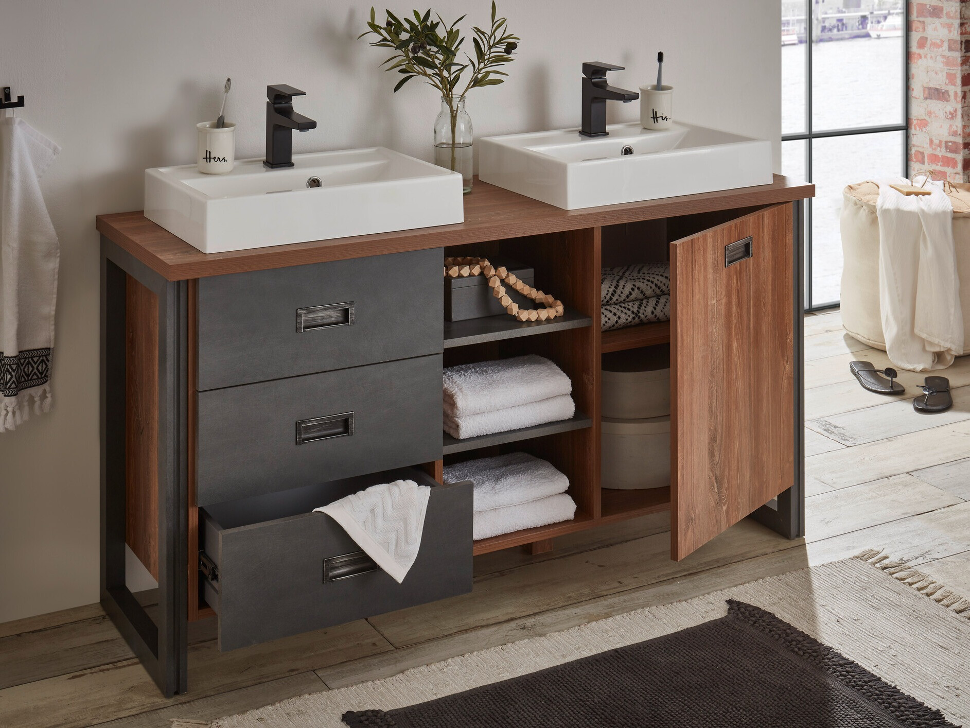 Staand badkamermeubel voor een wastafel Virmeli 141