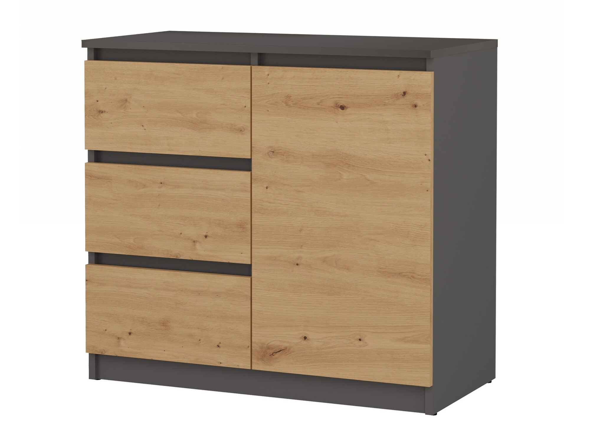 Ladekast Elbvelu 110 (Antraciet + Artisan eiken)