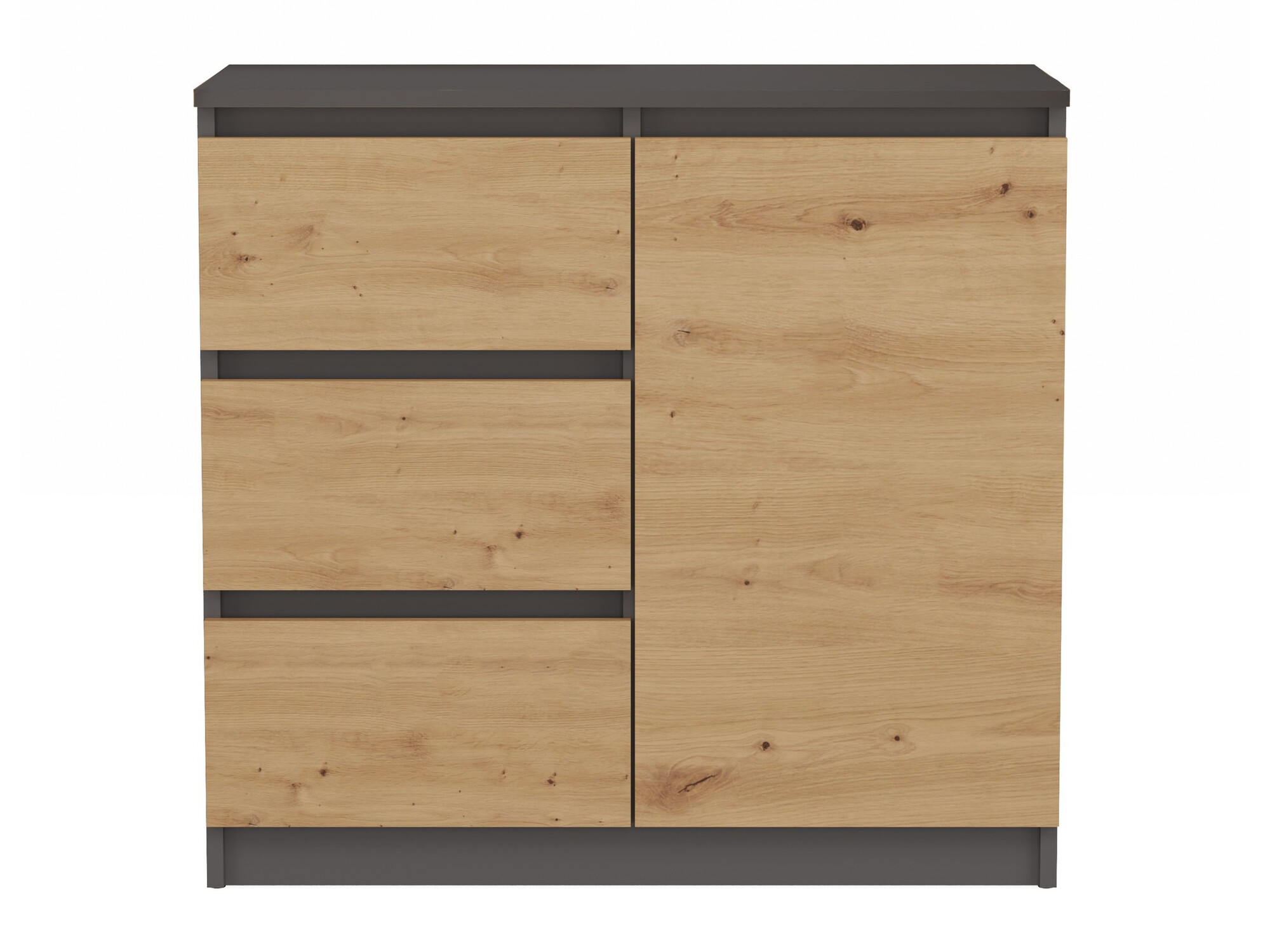 Ladekast Elbvelu 110 (Antraciet + Artisan eiken)