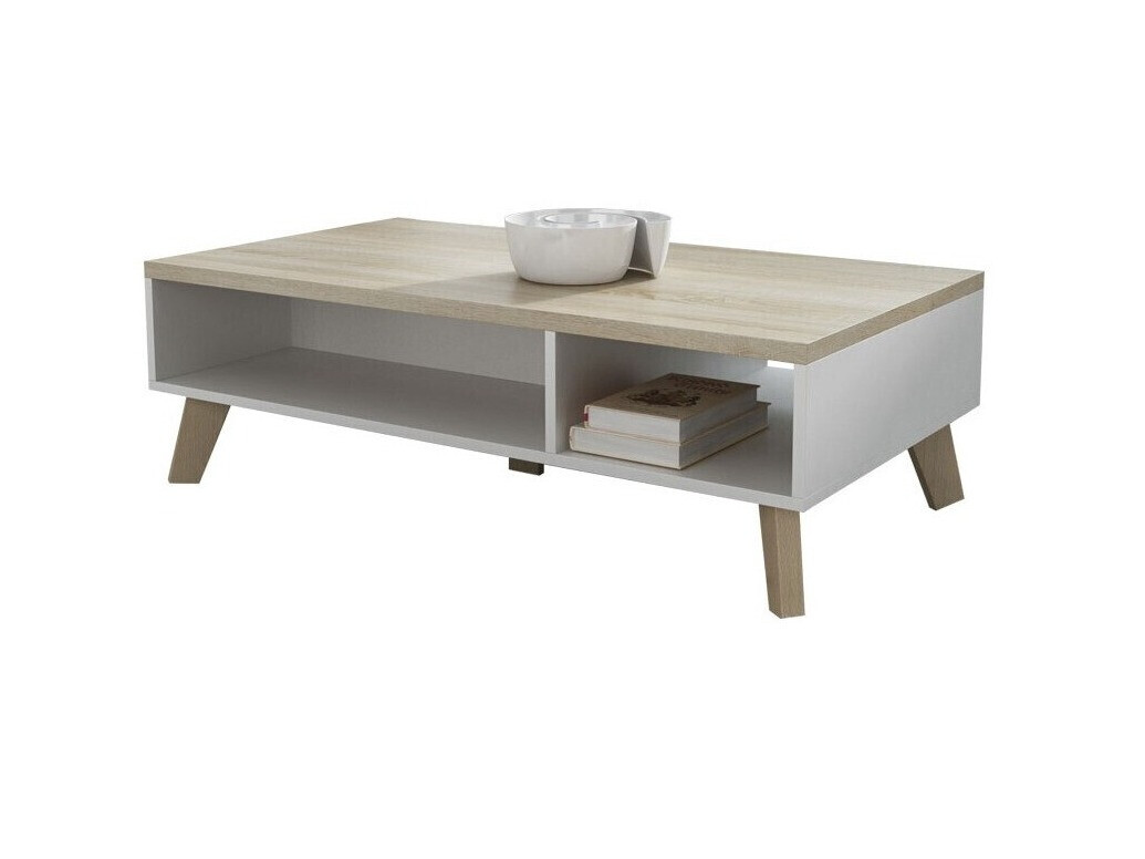 Salontafel Larfloi 101 (Wit + Sonoma eik)
