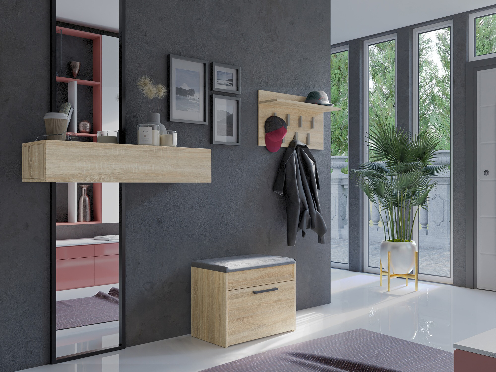 Schoenenkast Mandeville 219 (Sonoma eik)