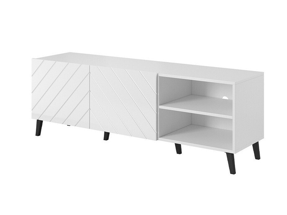 TV-meubel Charlotte 144 (Wit + Glanzend wit)