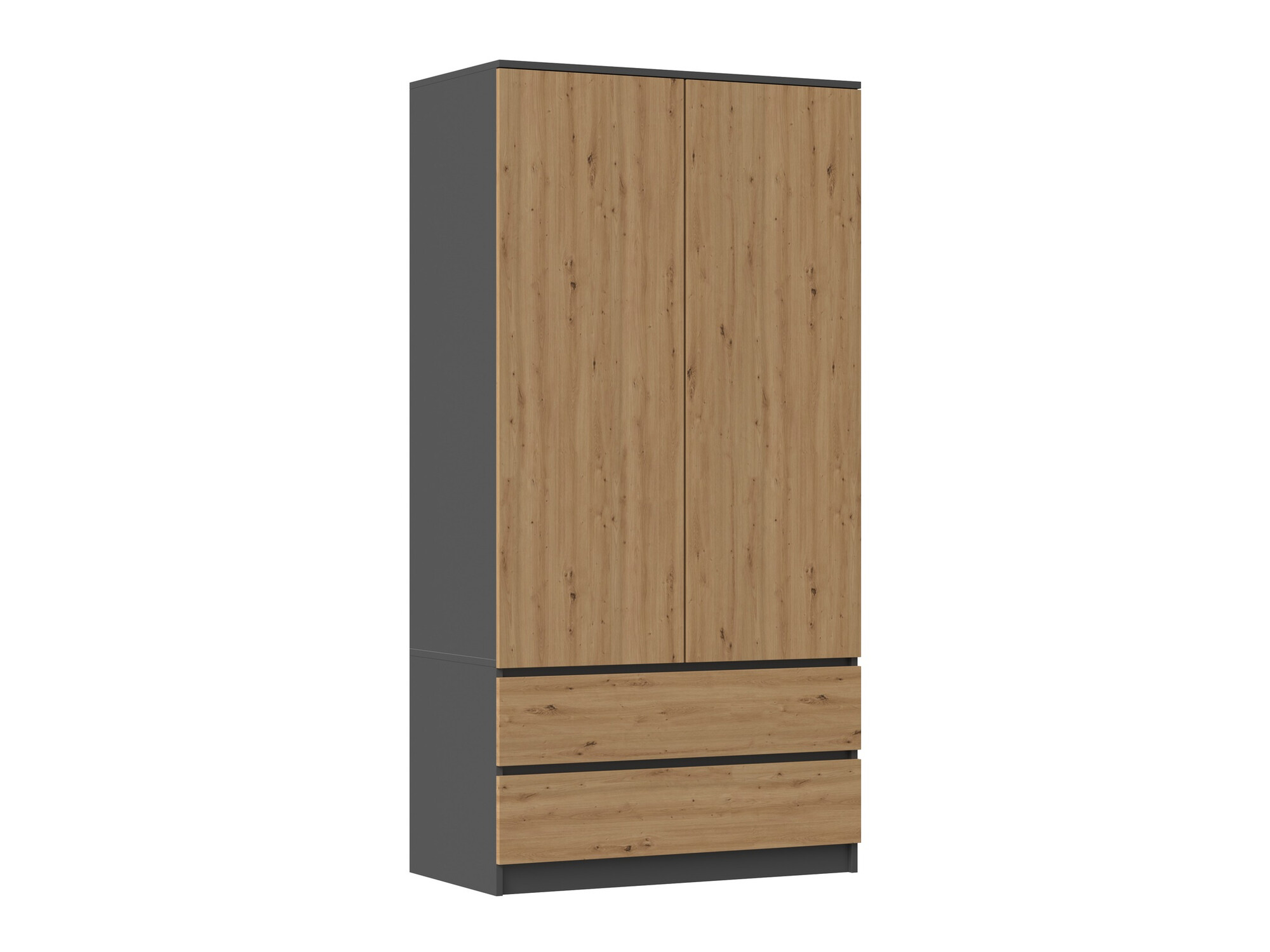 Kledingkast Elbvelu 116 (Antraciet + Artisan eiken)