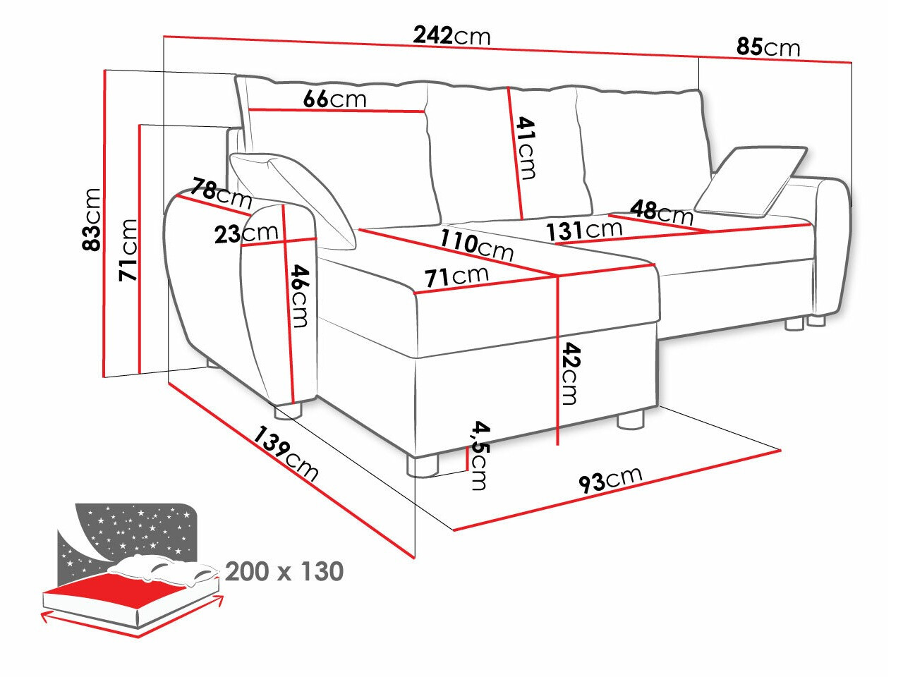 Hoekbank Memphis 123 (Poso 110)