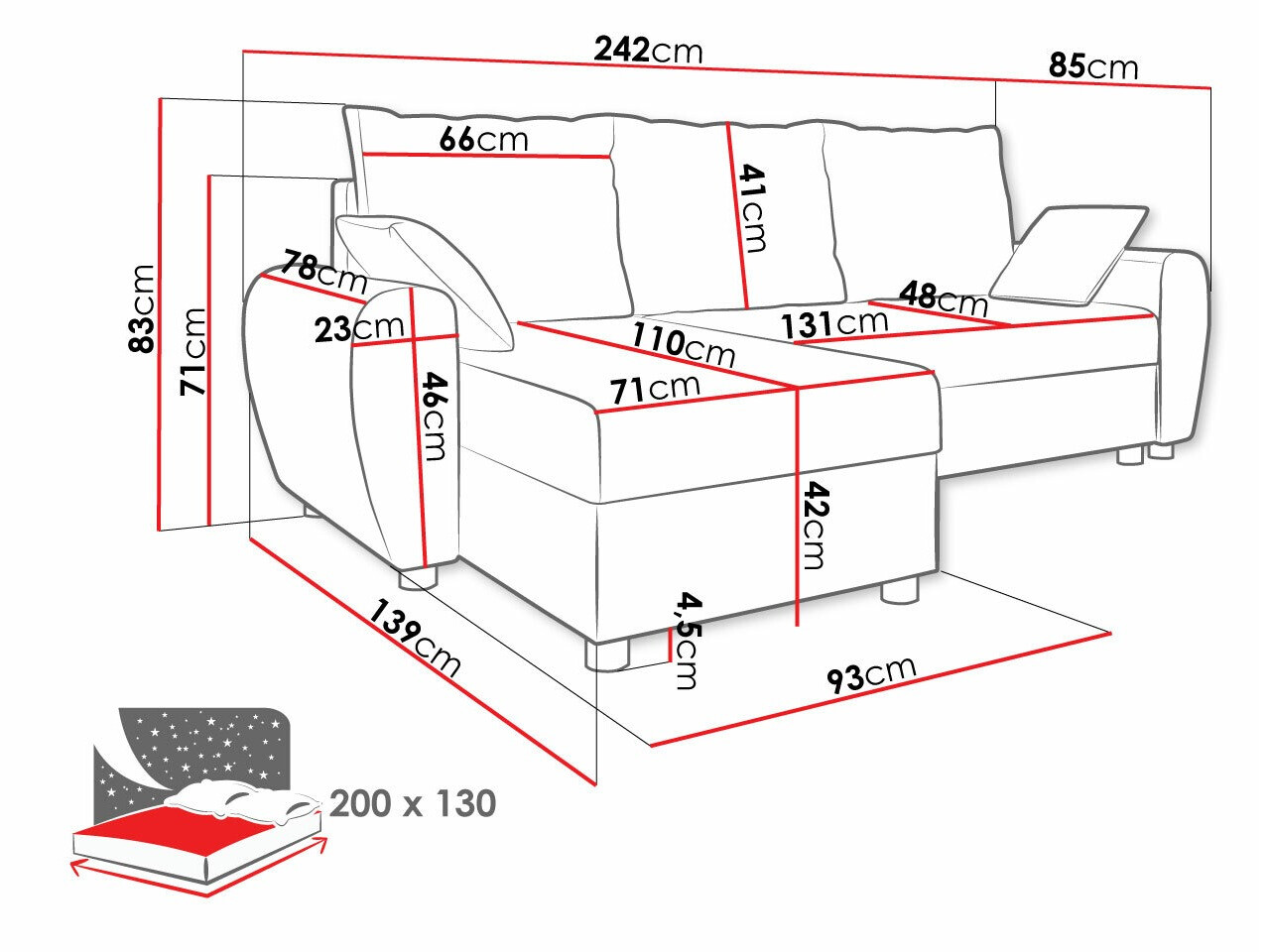 Hoekbank Memphis 123 (Poso 14)
