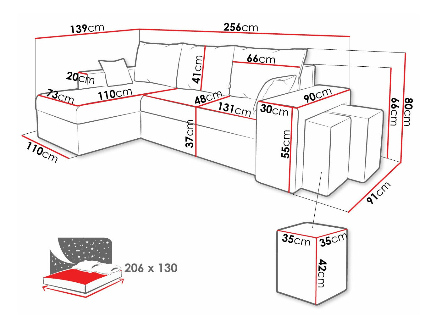 Hoekbank Memphis 124 (Mikrofaza 22 + Mikrofaza 15)