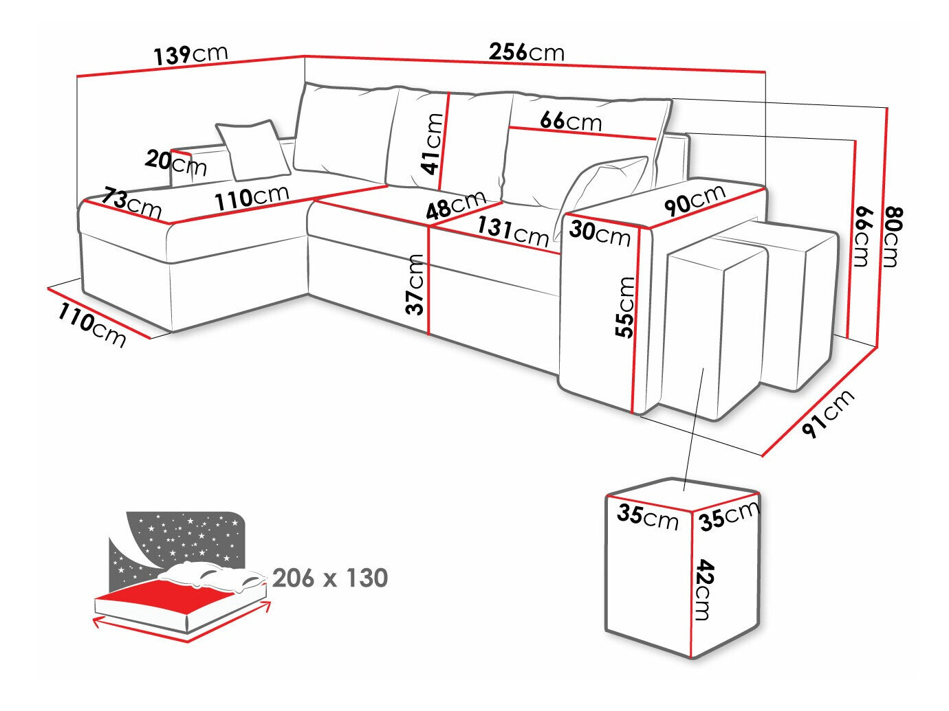 Hoekbank Memphis 129 (Kronos 09)