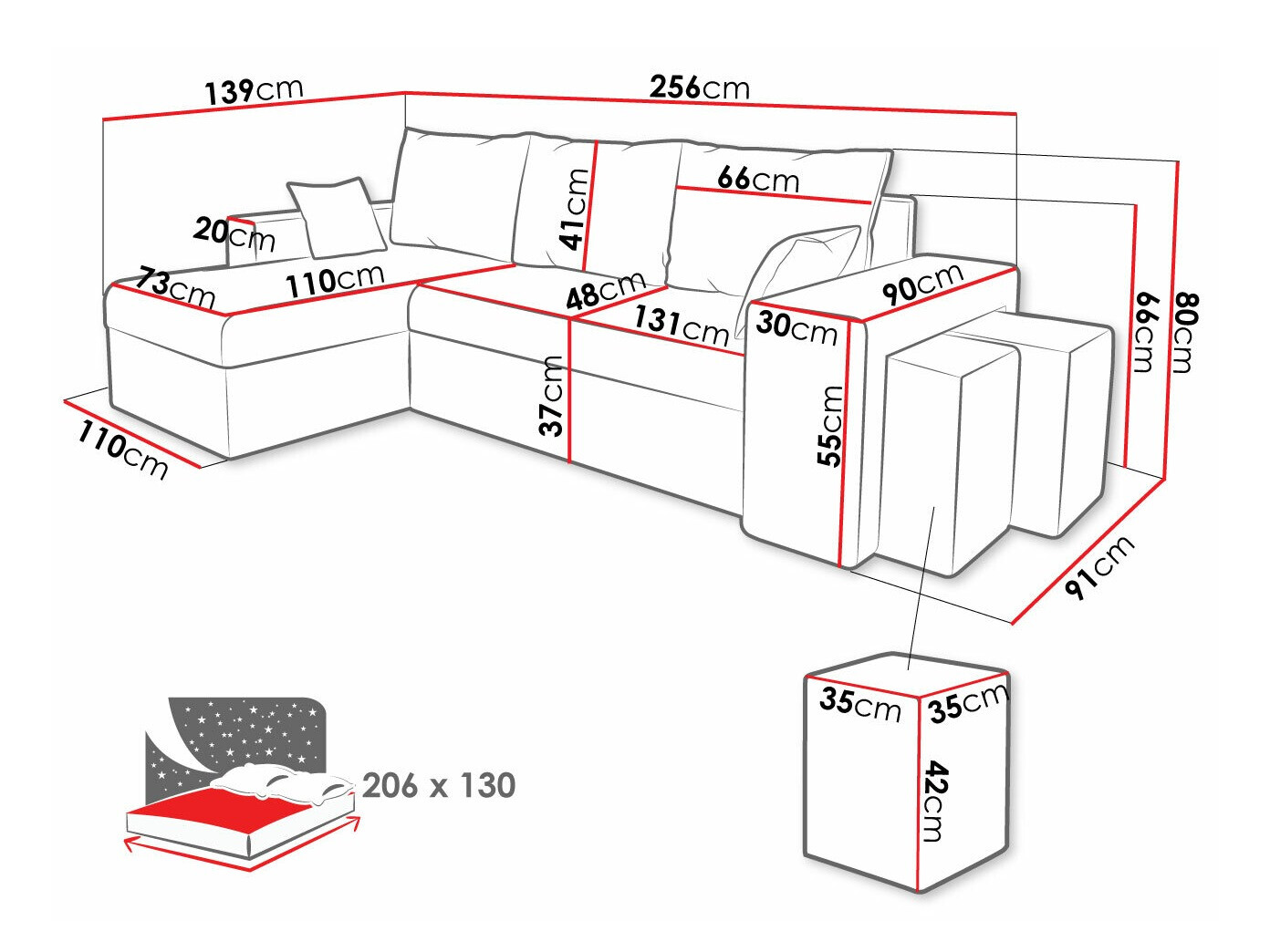 Hoekbank Memphis 129 (Kronos 29)