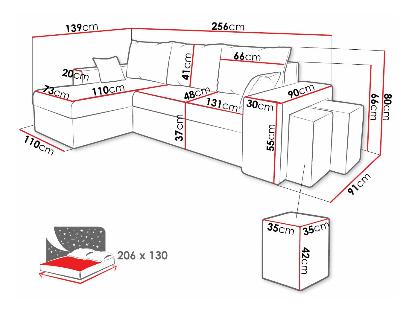 Hoekbank Memphis 129 (Paros 06)