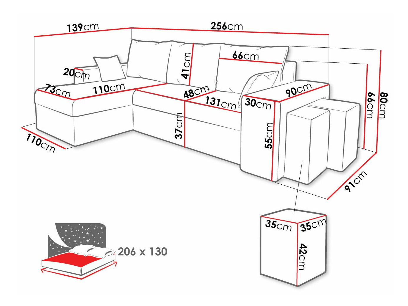 Hoekbank Memphis 138 (Poso 01)