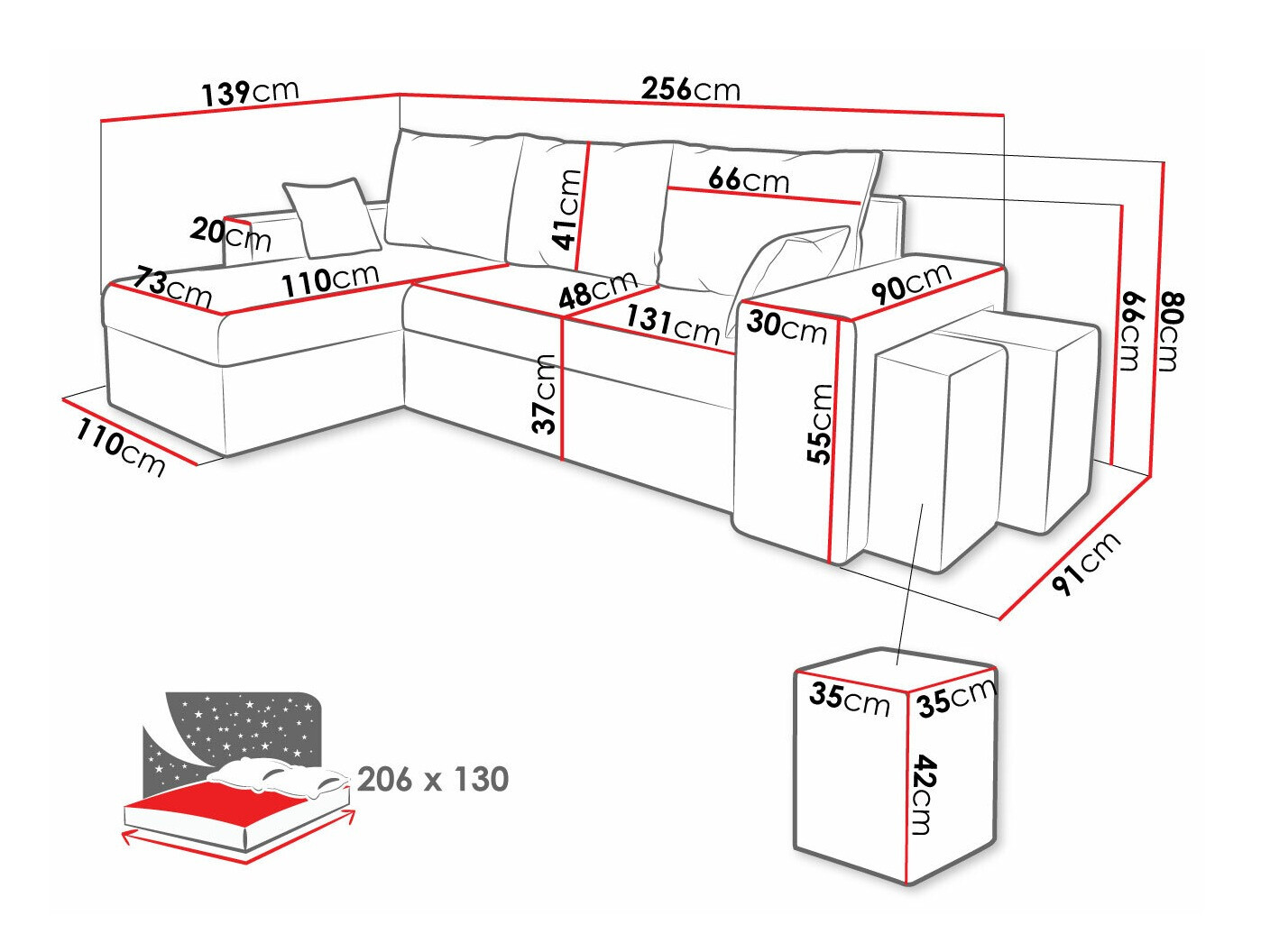 Hoekbank Memphis 138 (Poso 05)