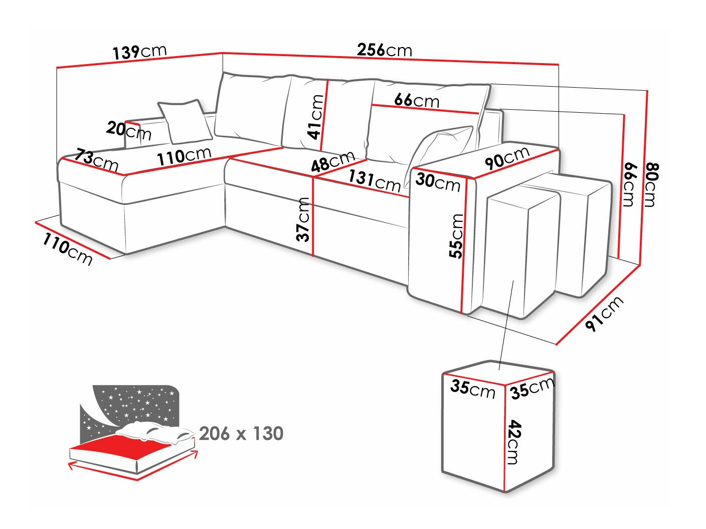 Hoekbank Memphis 138 (Poso 14)