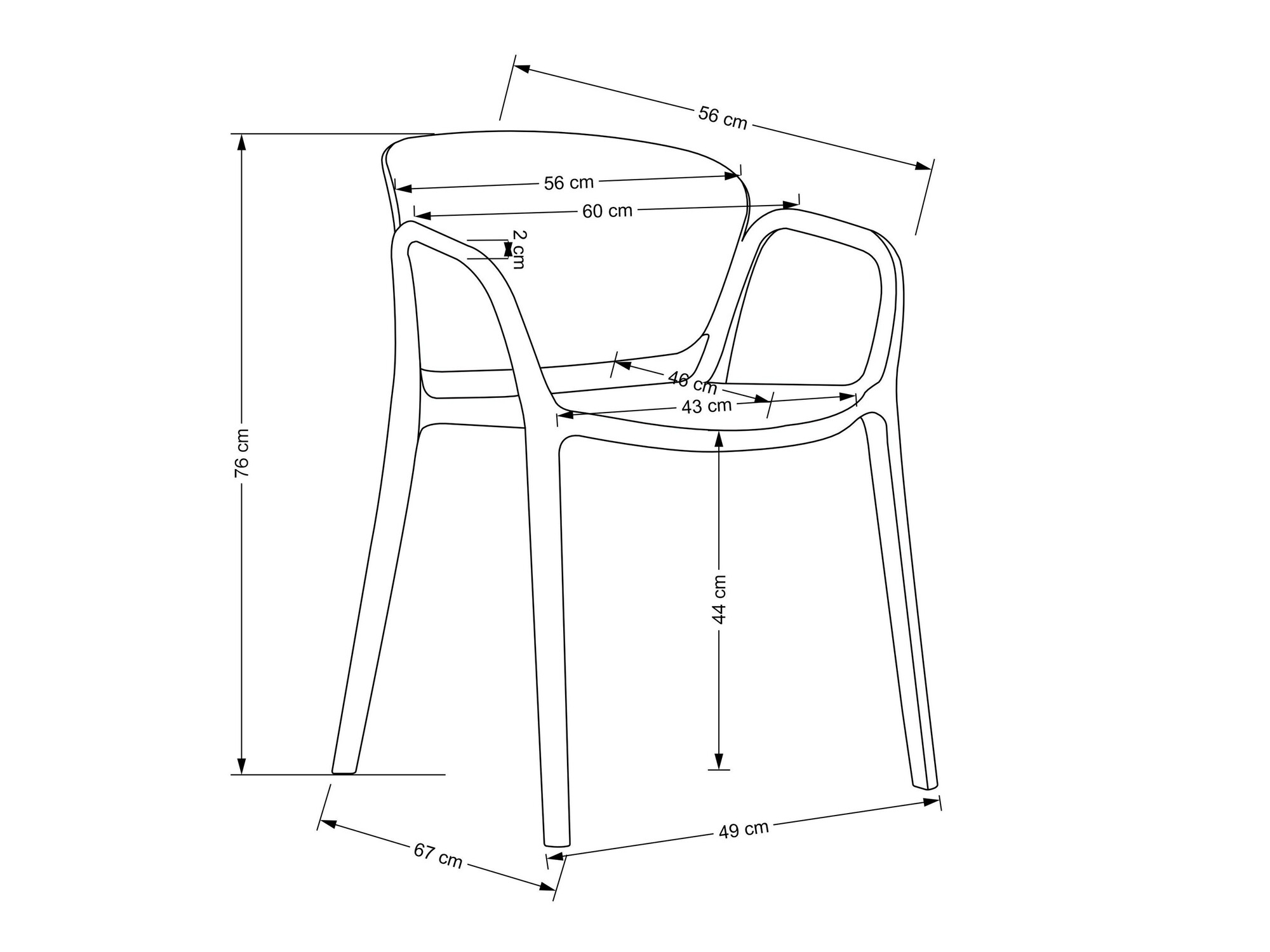 Stoel Houston 1736 (Wit)