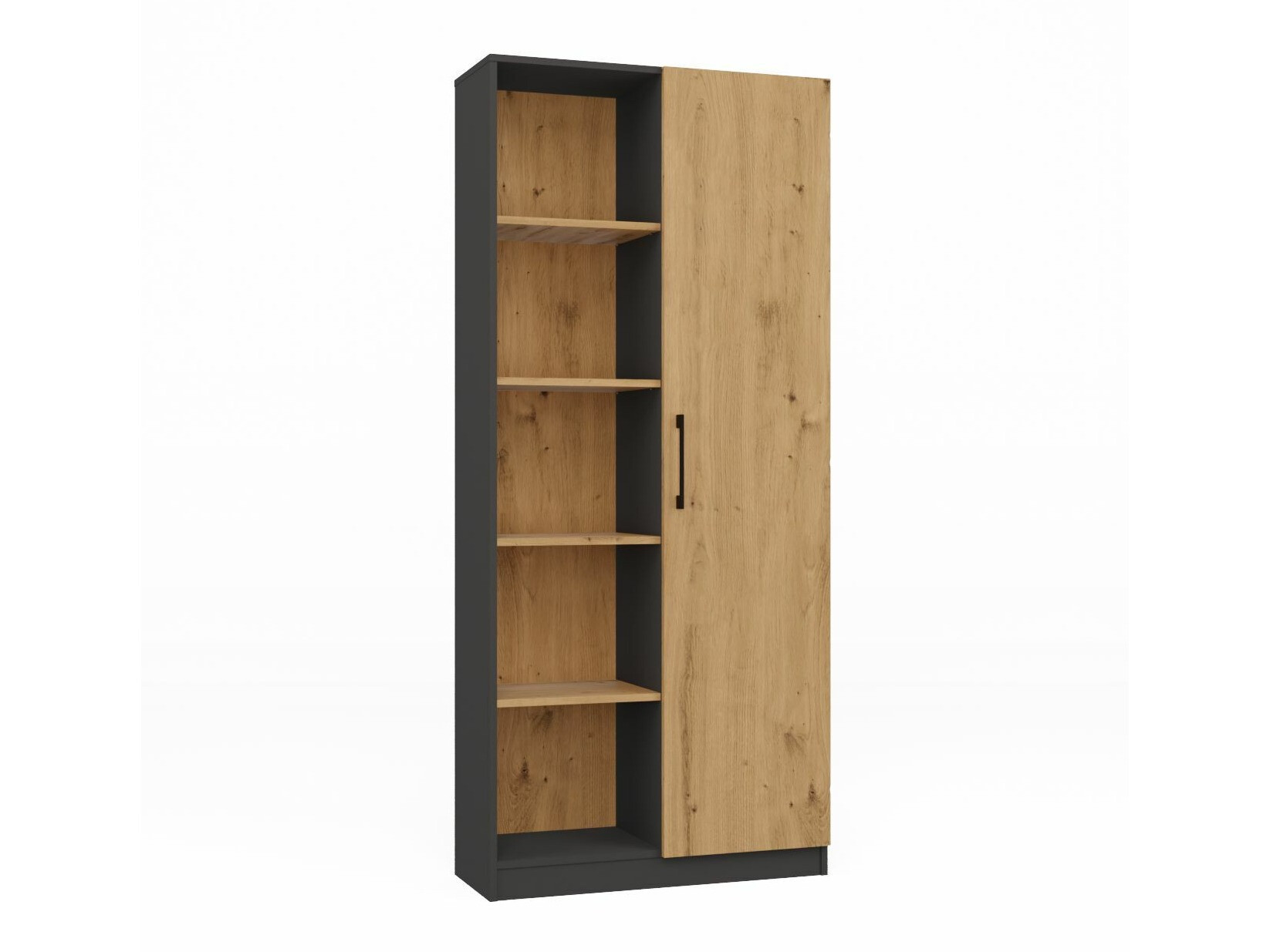 Boekenkast Elbvelu 122 (Antraciet + Artisan eiken)