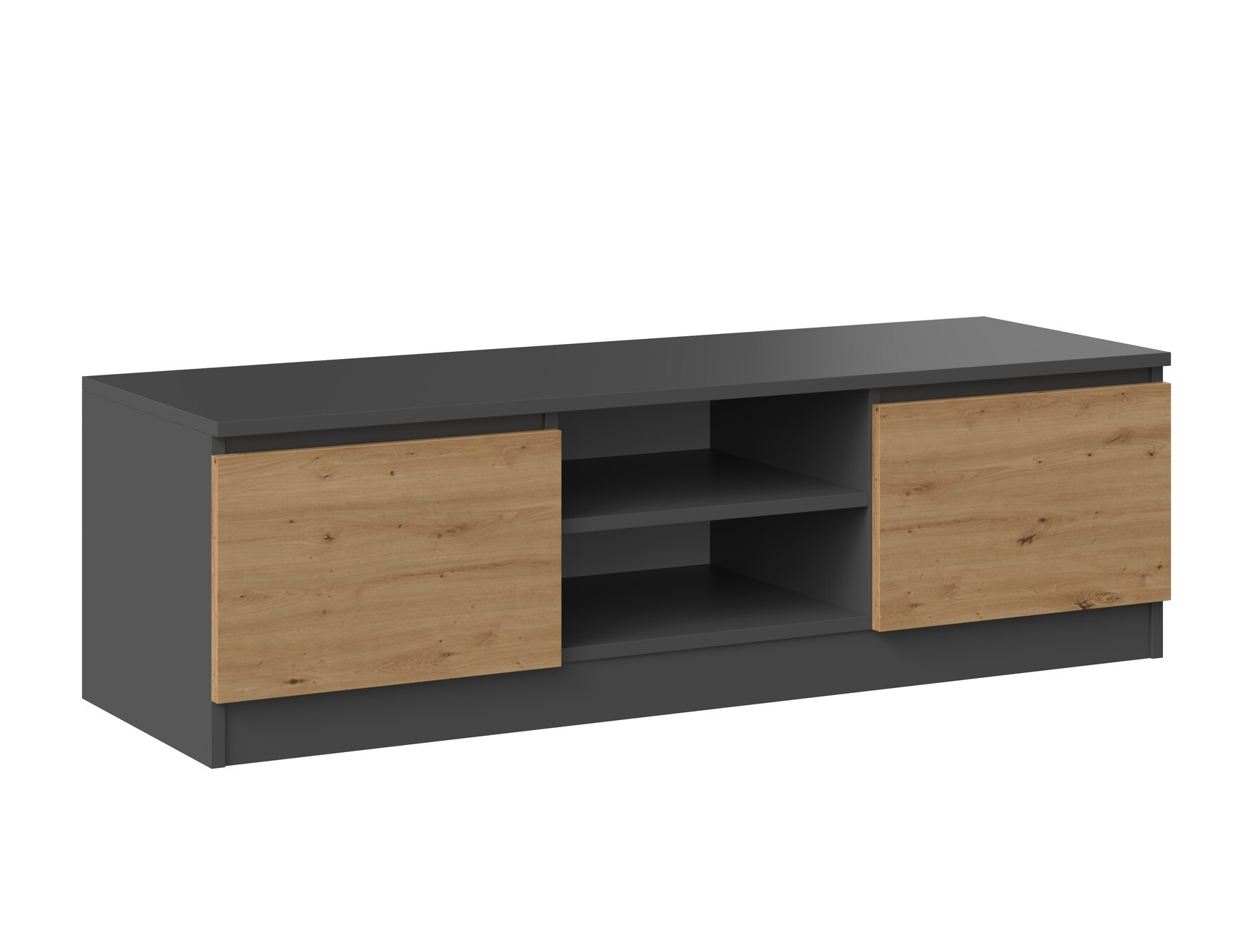 TV-meubel Elbvelu 123 (Antraciet + Artisan eiken)