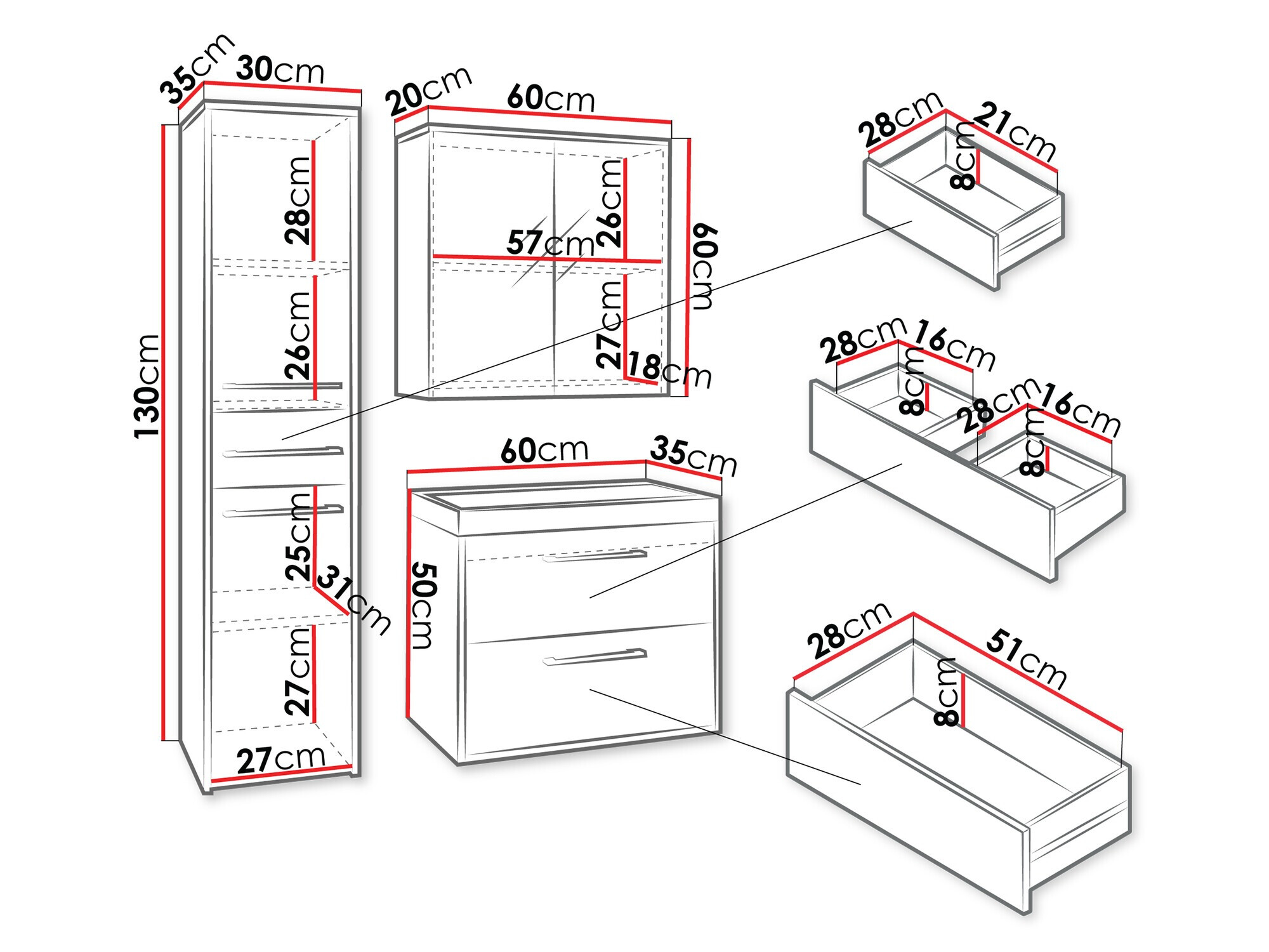 Badkamerset Sarasota 173 (Wotan eik)