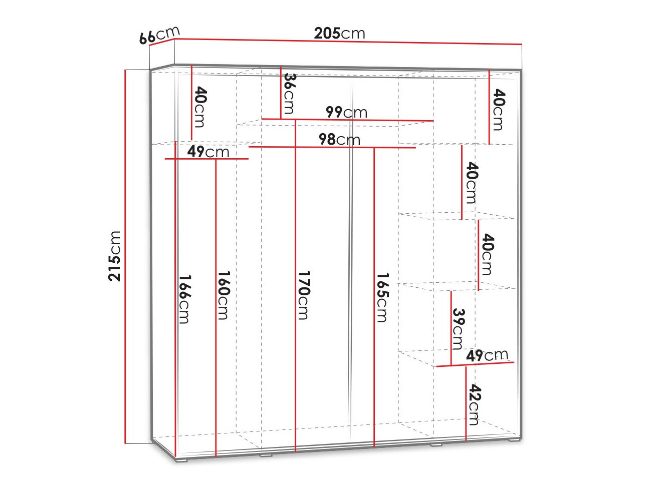 Kledingkast Murrieta 135 (Sonoma eik)